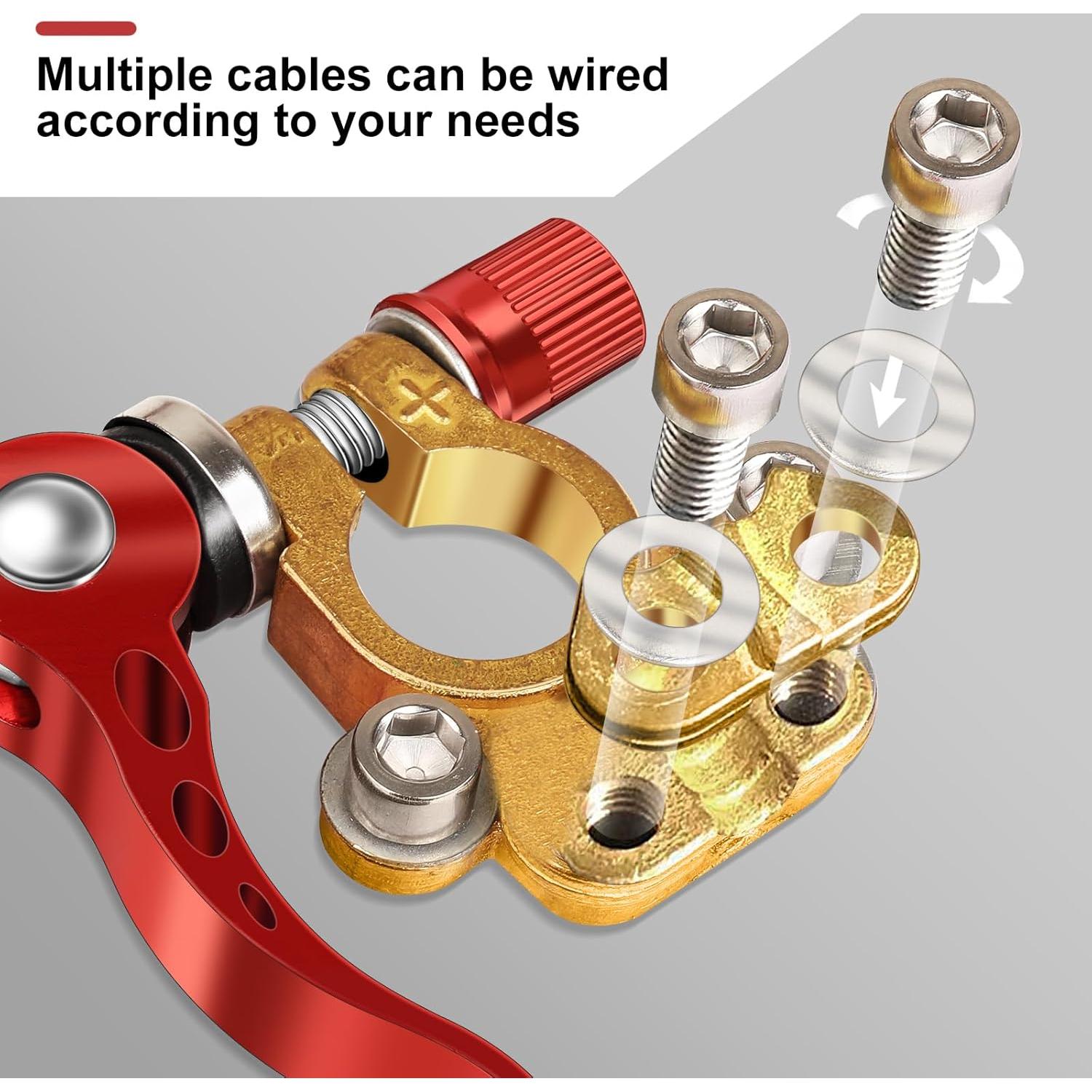 Conectores de terminal de batería Zrigiwr 2 piezas cobre puro