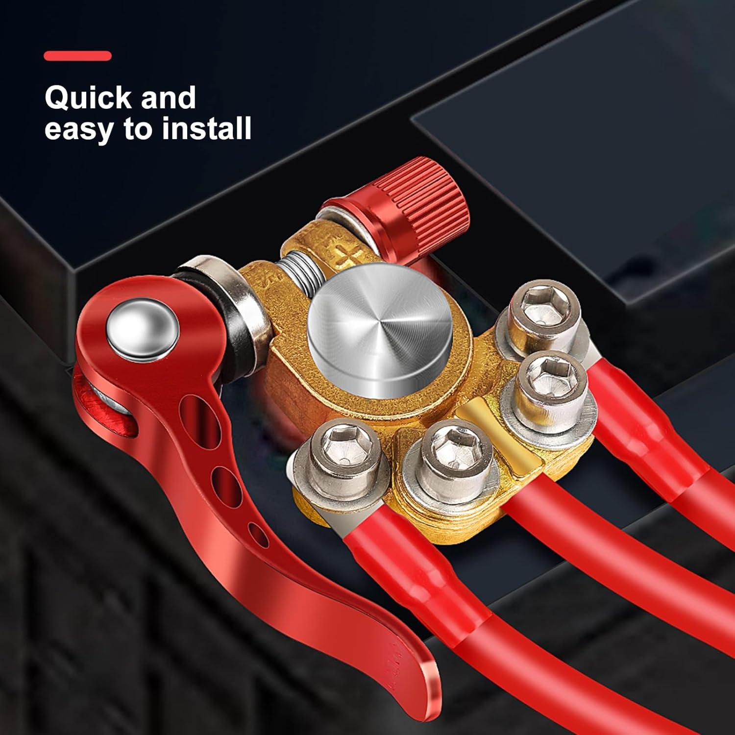 Conectores de terminal de batería Zrigiwr 2 piezas cobre puro