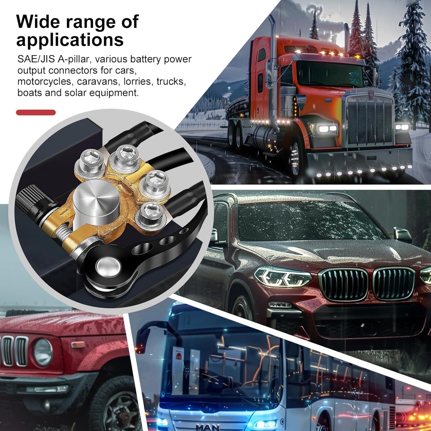 Conectores de terminal de batería Zrigiwr 2 piezas cobre puro