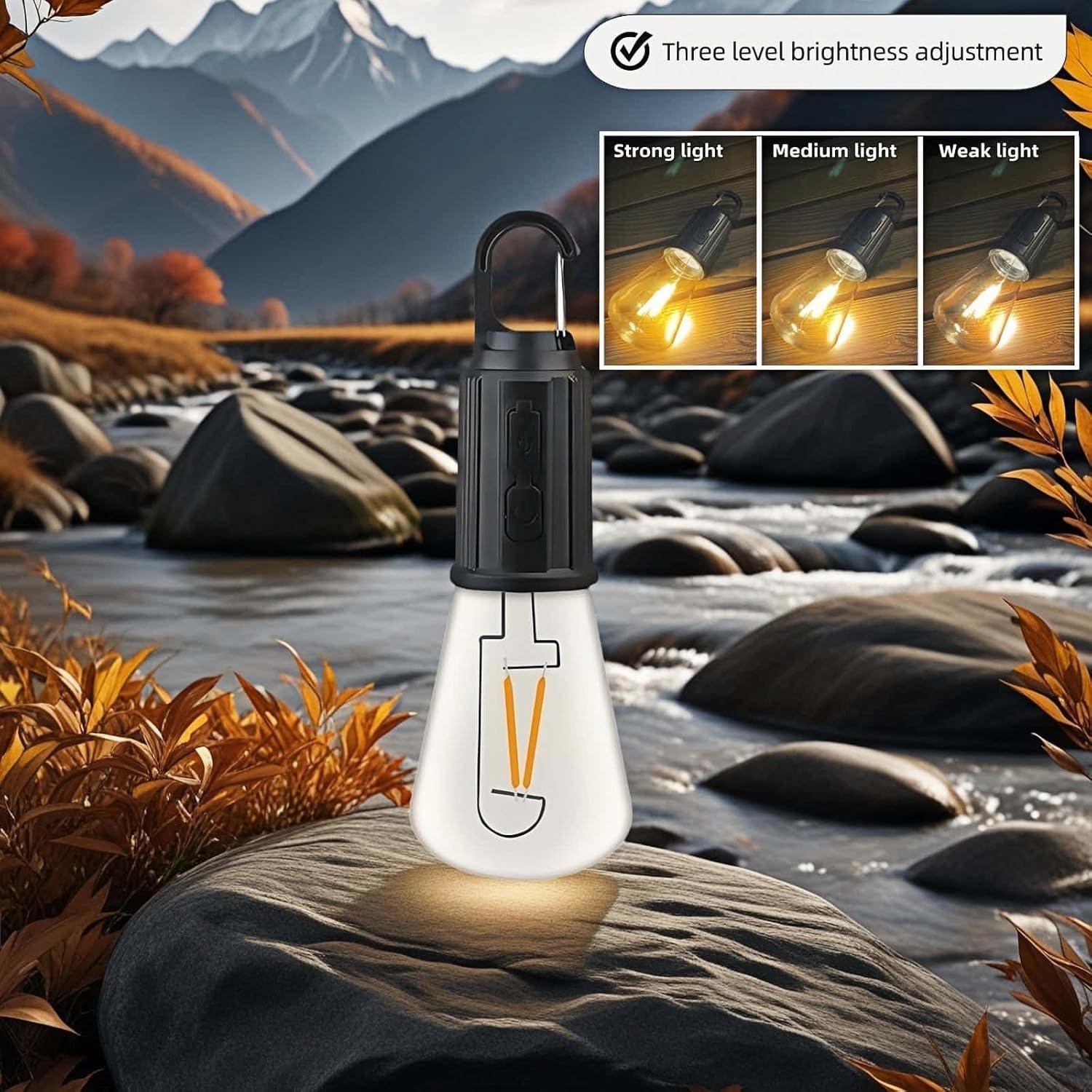 Linterna LED Camping Chinshwehaw Recargable USB-C 300 Lúmenes