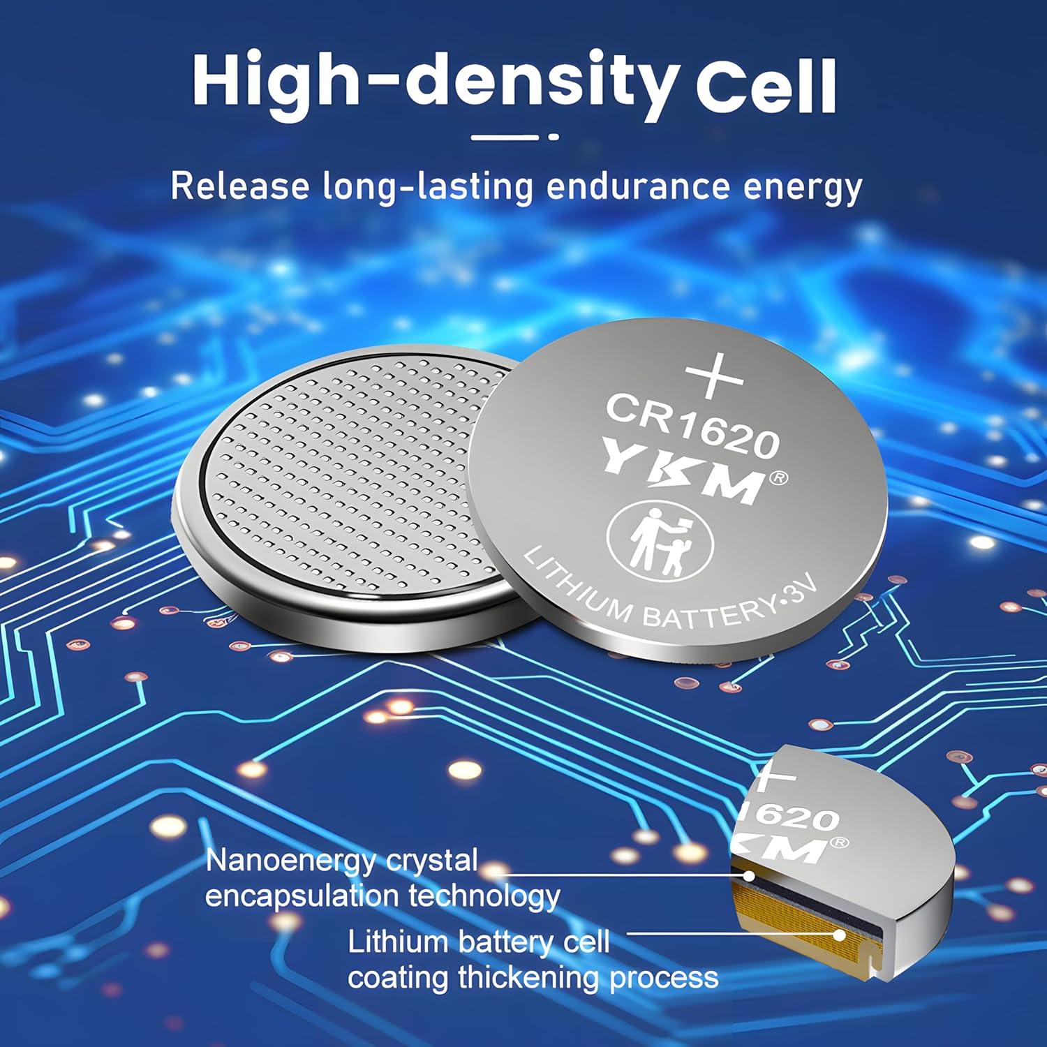 Baterías de Litio YKM CR1620 3V - Paquete de 40 Unidades