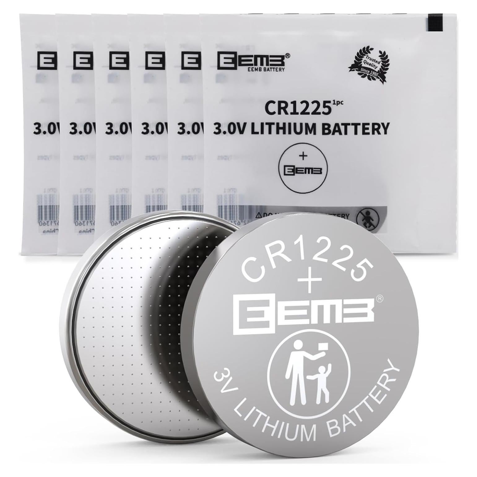 Paquete de 6 Baterías CR1225 EEMB de Litio 3V para Electrónicos