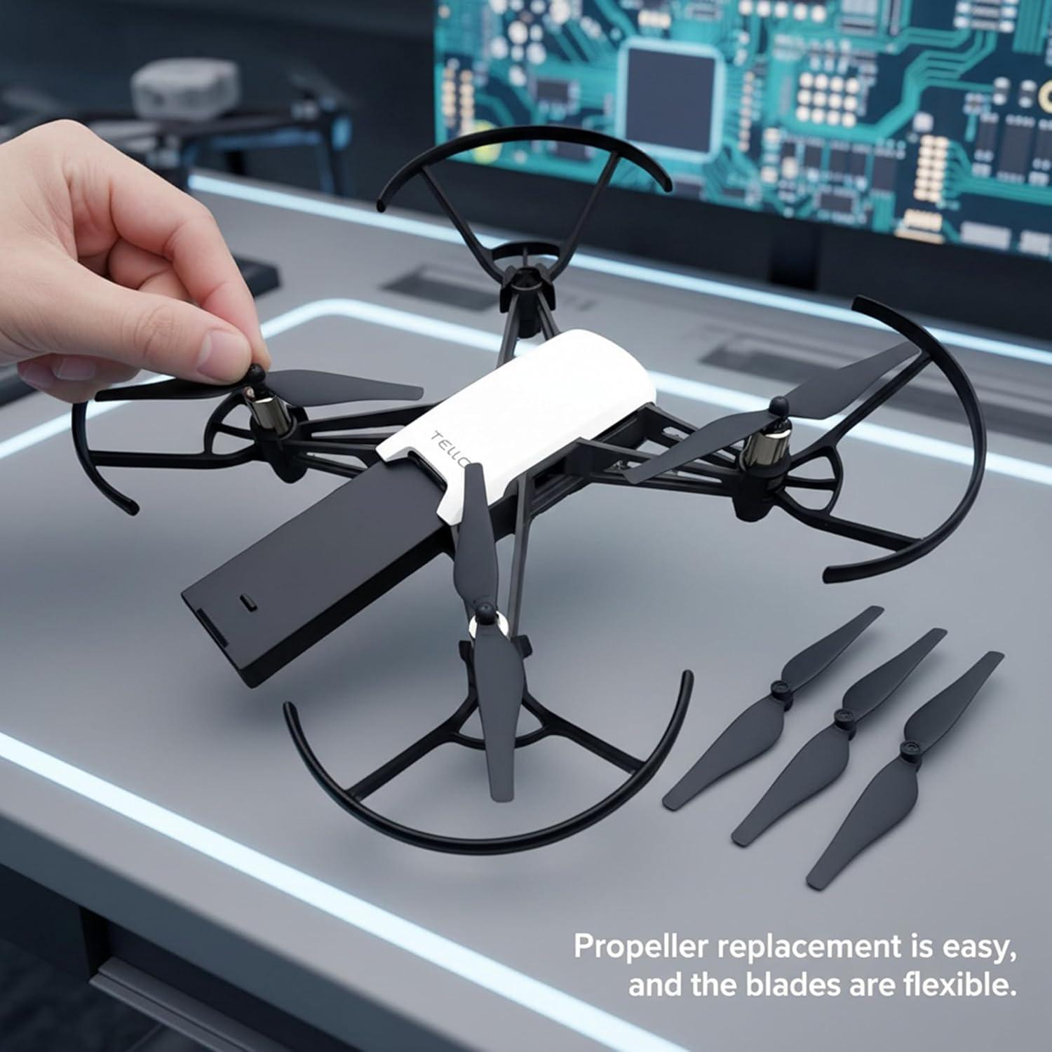 2 Baterías 1100mAh y 4 Hélices para DJI Tello