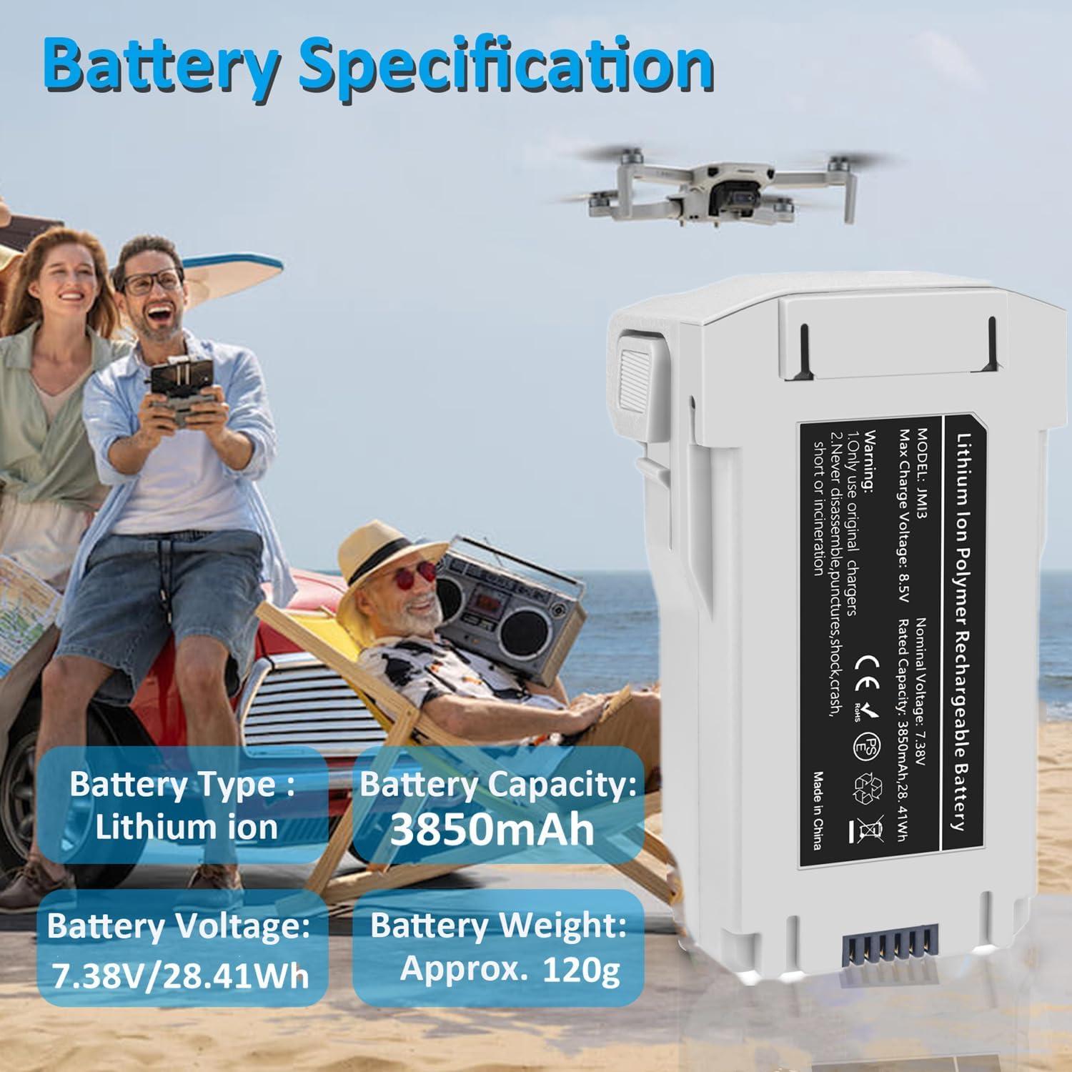 Batería Inteligente COOLSHOW 2x 3850mAh para DJI Mini 4/3