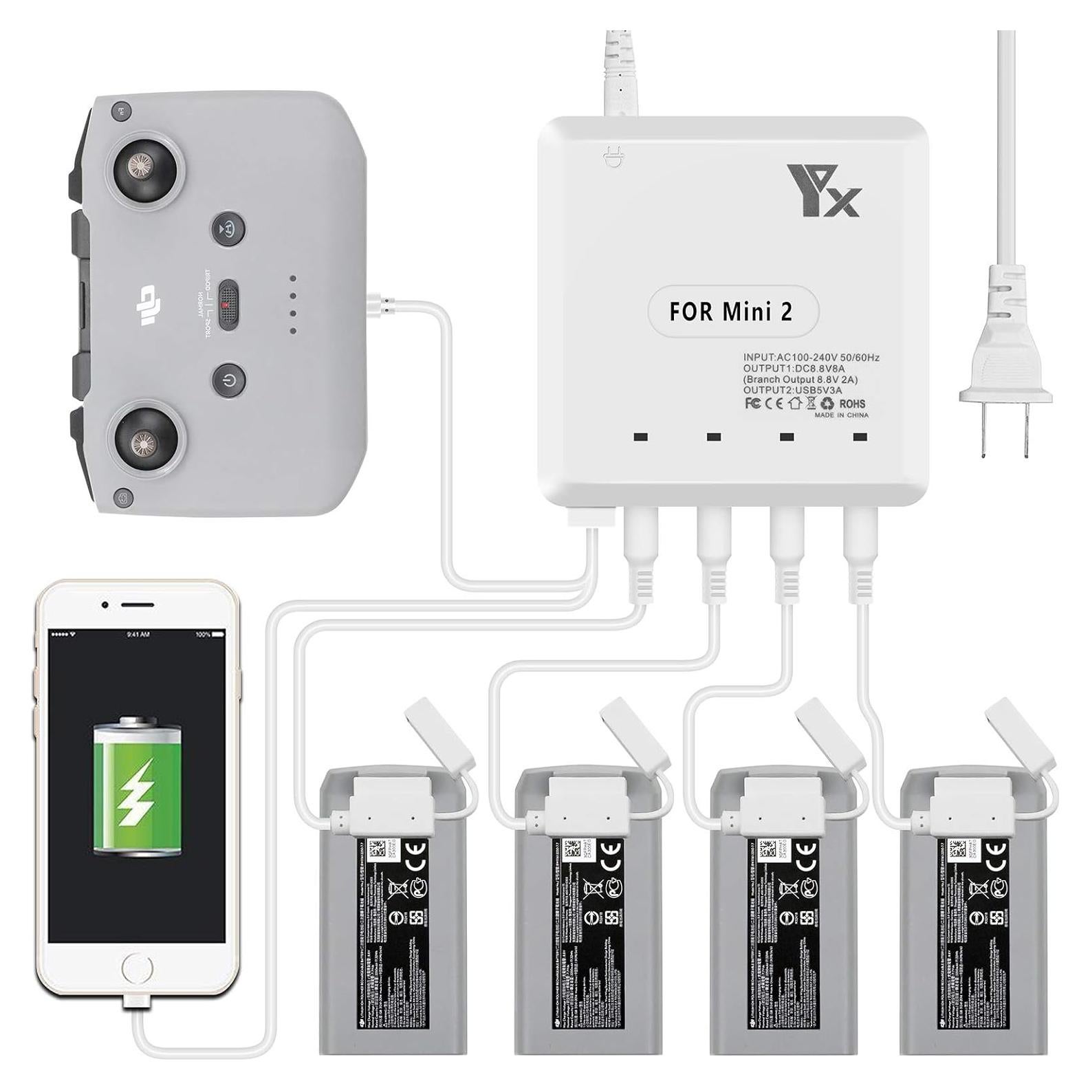 Cargador de Batería 6 en 1 Hanatora para DJI Mini 4K/2/SE