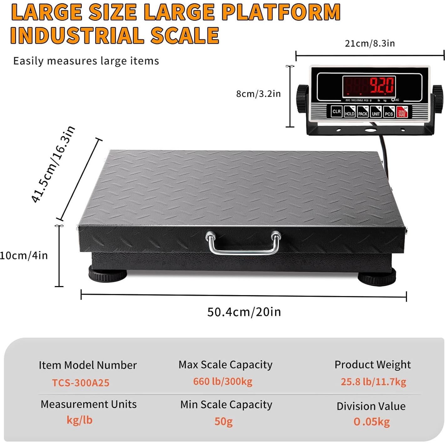 Escala Postal Digital WISHSOM 300kg Alta Resistencia 50x40cm