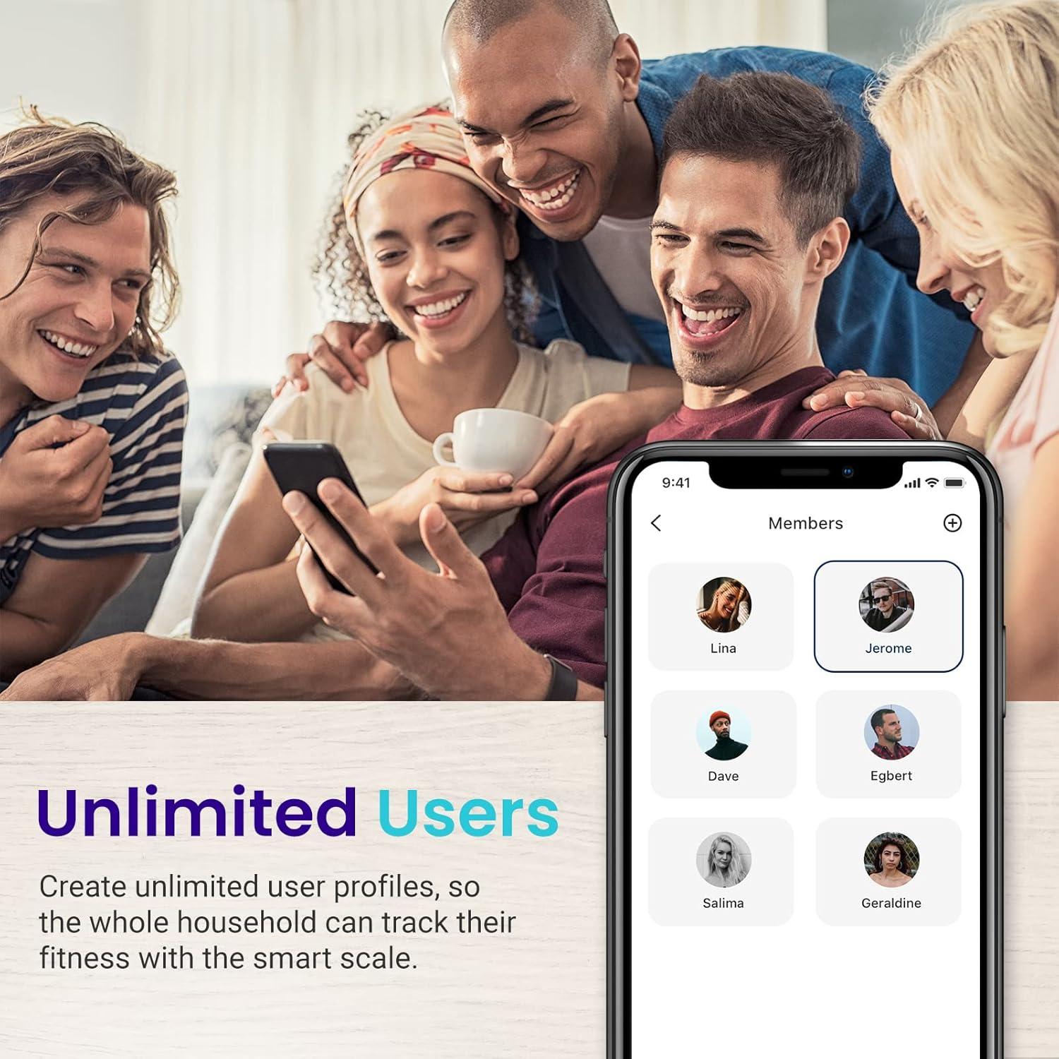 Báscula Inteligente Recargable Etekcity ESF93 con IMC y Grasa