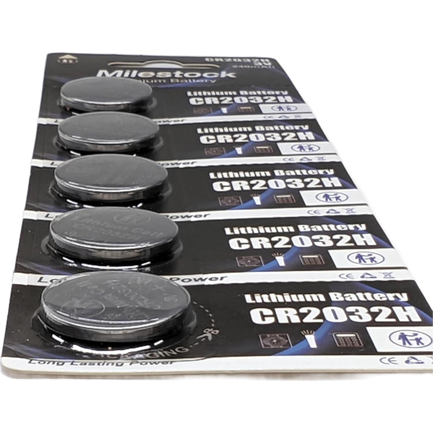Baterías de Litio CR2032 Milestock 5 Piezas 240mAh