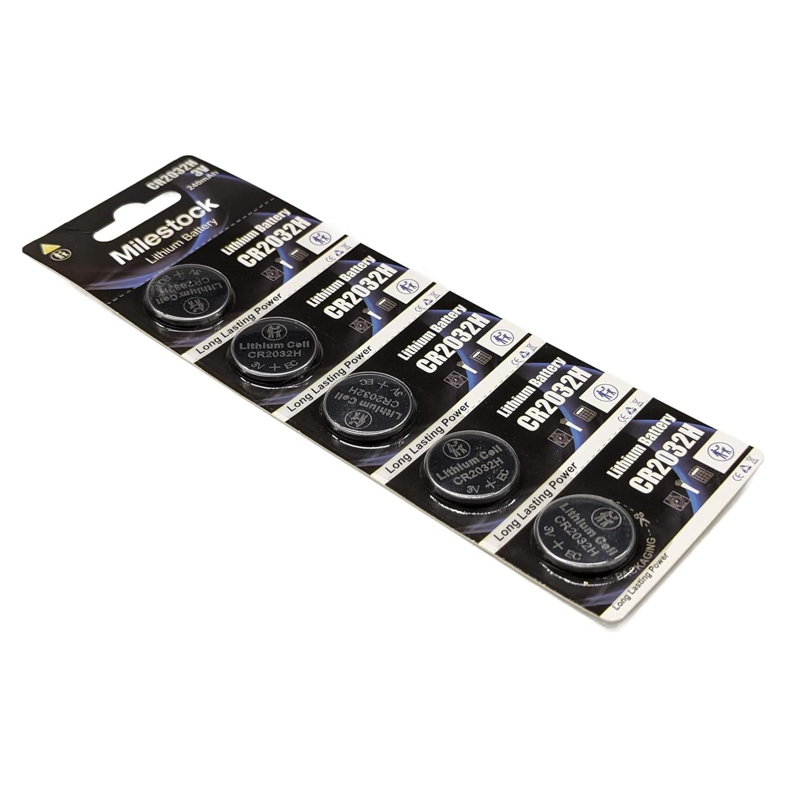 Baterías de Litio CR2032 Milestock - 5 Piezas 240mAh