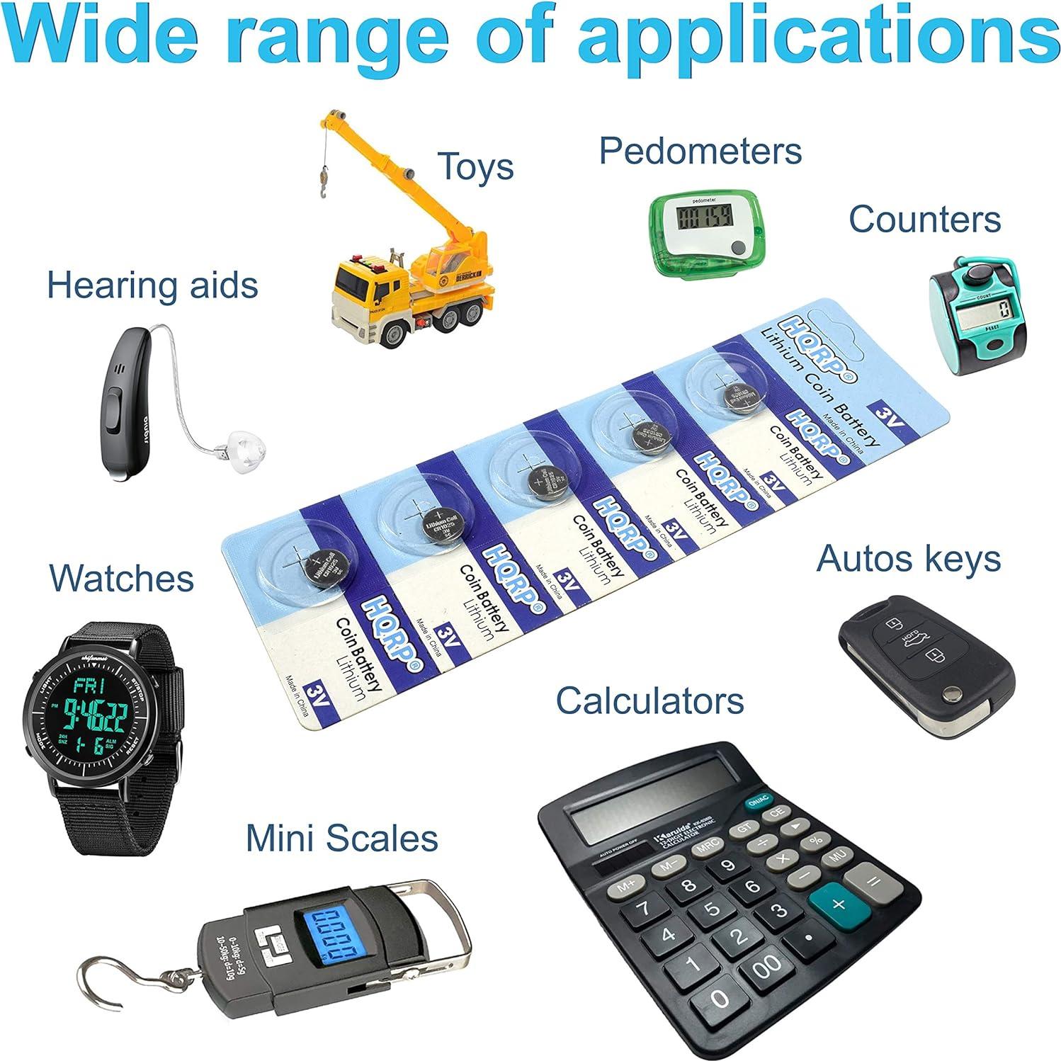 Paquete de 10 Baterías de Litio HQRP CR1025 3V para Relojes