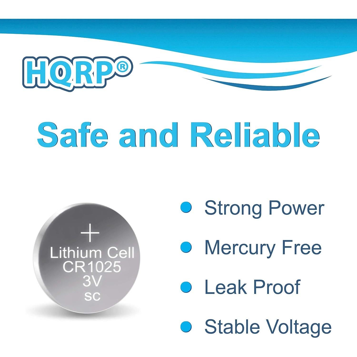 Paquete de 10 Baterías de Litio HQRP CR1025 3V para Relojes