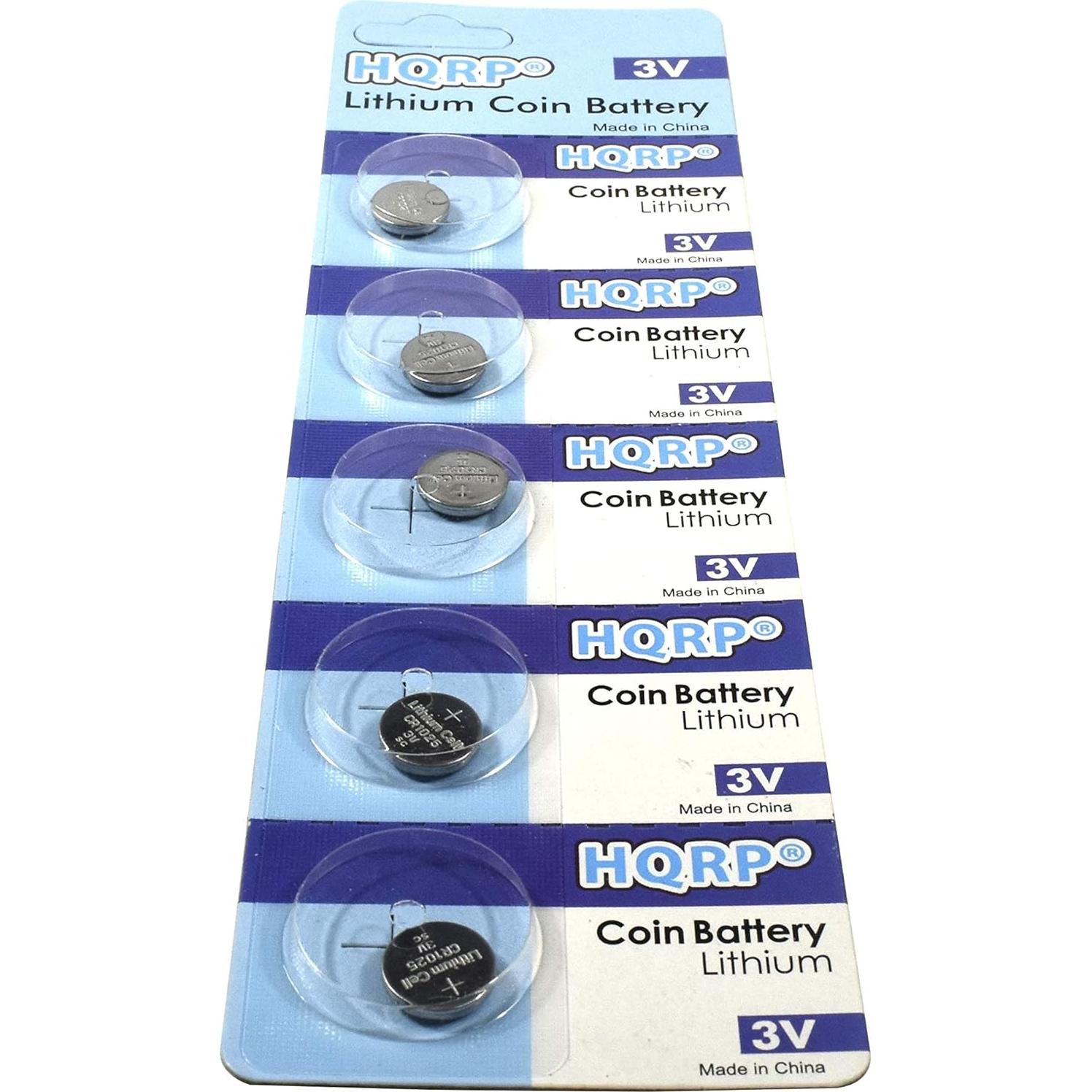 Paquete de 10 Baterías de Litio HQRP CR1025 3V para Relojes