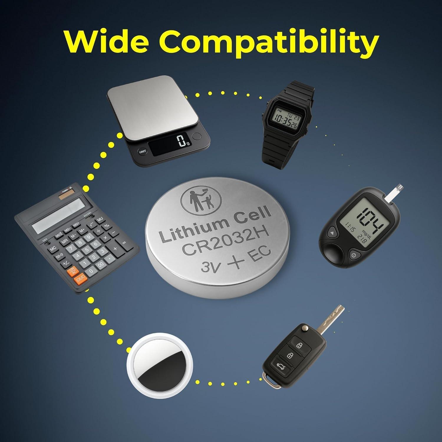 25 Pzs Baterías de Botón Litio 3V CR1620 CR1632 CR2025 CR2032 CR2450 Milestock