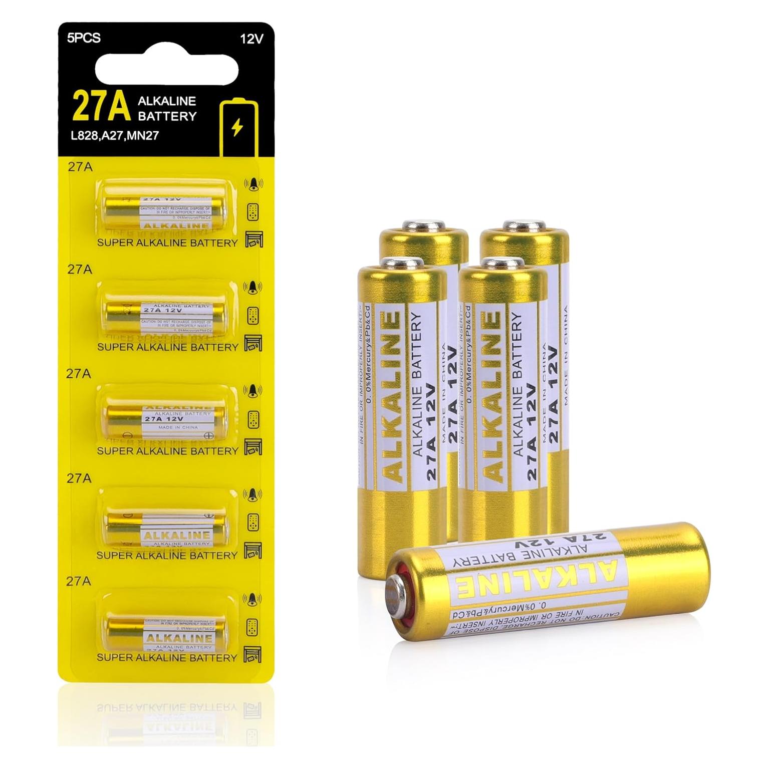 Baterías A27 12V Alcalinas Kunying - Paquete de 5 Unidades