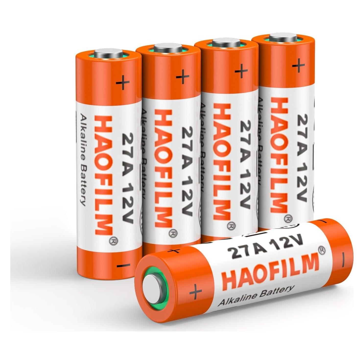 HAOFILM 27A 12V Alkaline Batteries (5 Pack) - Long Lasting Power, 3-Year Shelf Life | Bulk Value Pack for Car Remotes, Medical Devices, Garage Door Openers, Toys & More