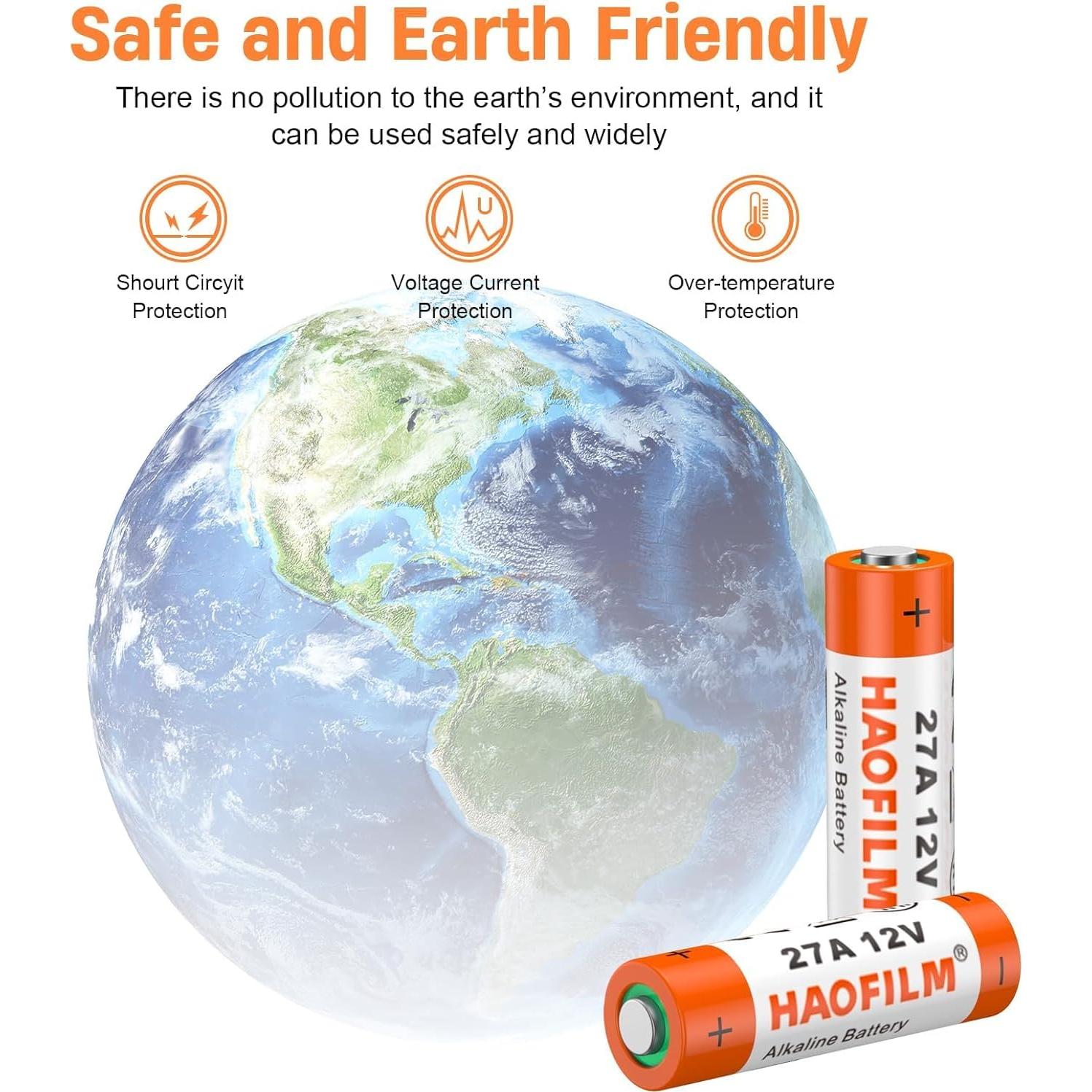 HAOFILM 27A 12V Alkaline Batteries (5 Pack) - Long Lasting Power, 3-Year Shelf Life | Bulk Value Pack for Car Remotes, Medical Devices, Garage Door Openers, Toys & More