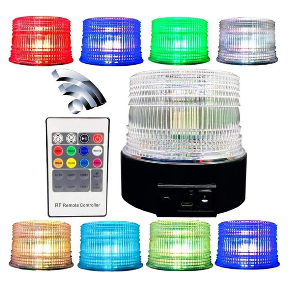 Luz Estroboscópica LED TOPKU, Baliza Magnética Recargable 8 Colores