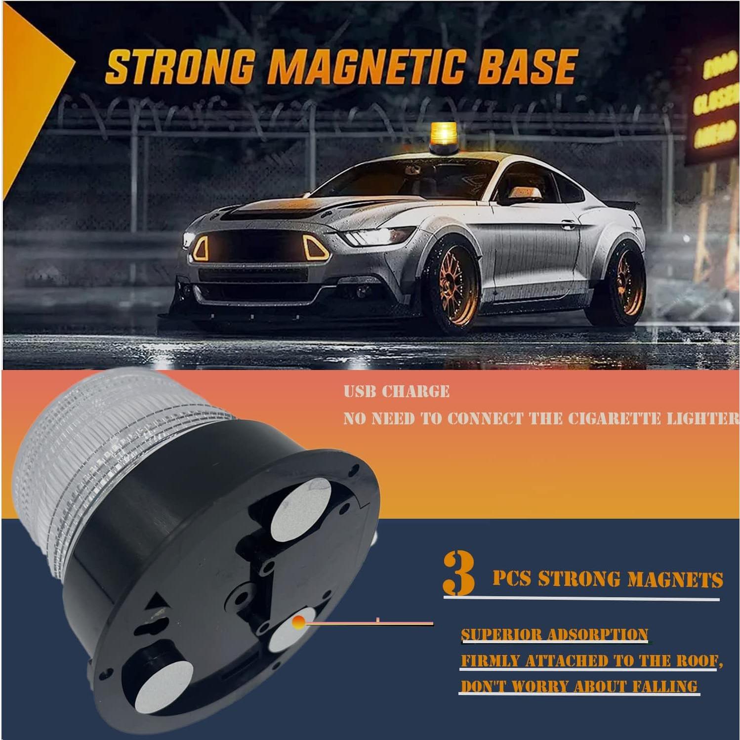 Luz Estroboscópica LED TOPKU, Baliza Magnética Recargable 8 Colores