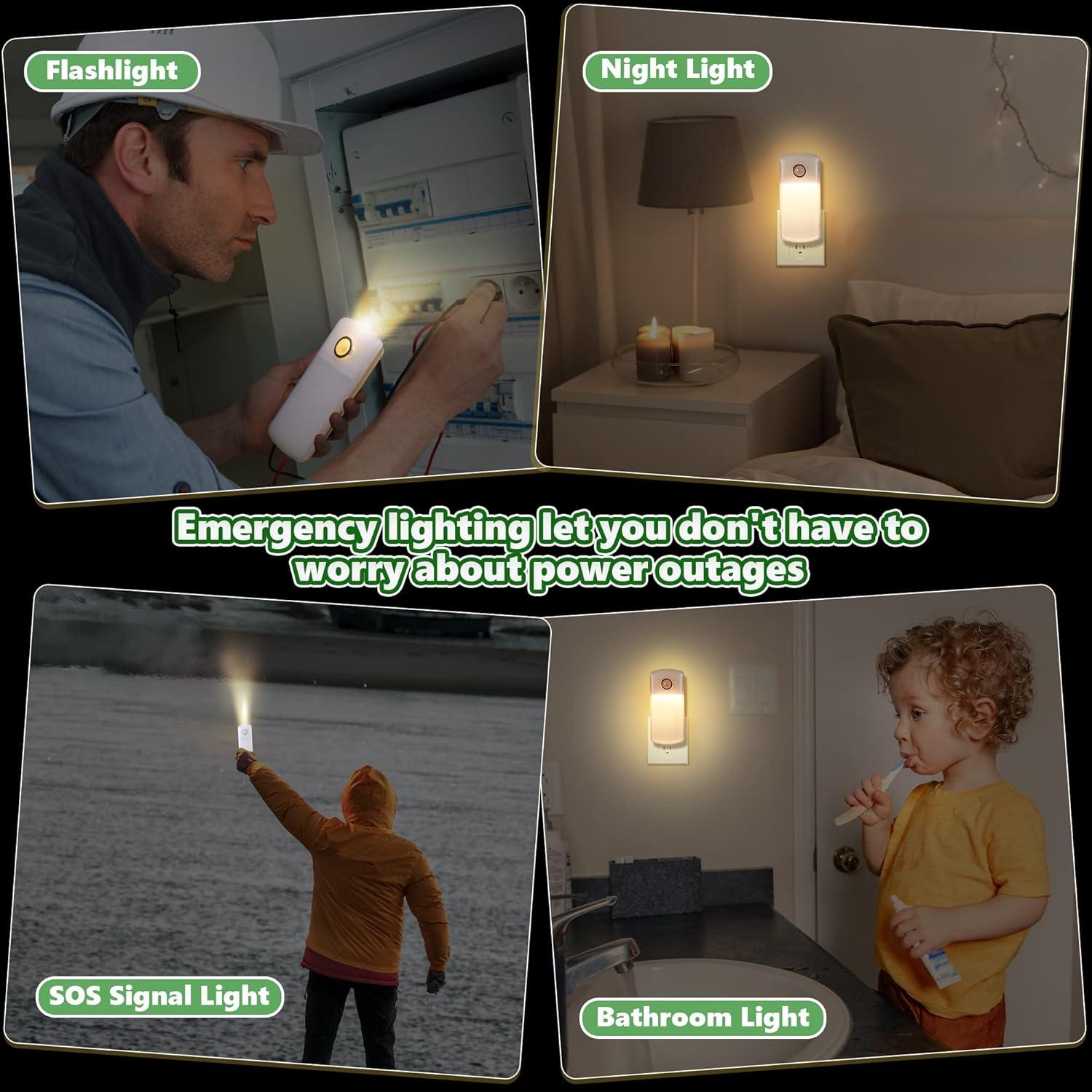 Luces Nocturnas de Emergencia Enhon 4 Paquete Recargables