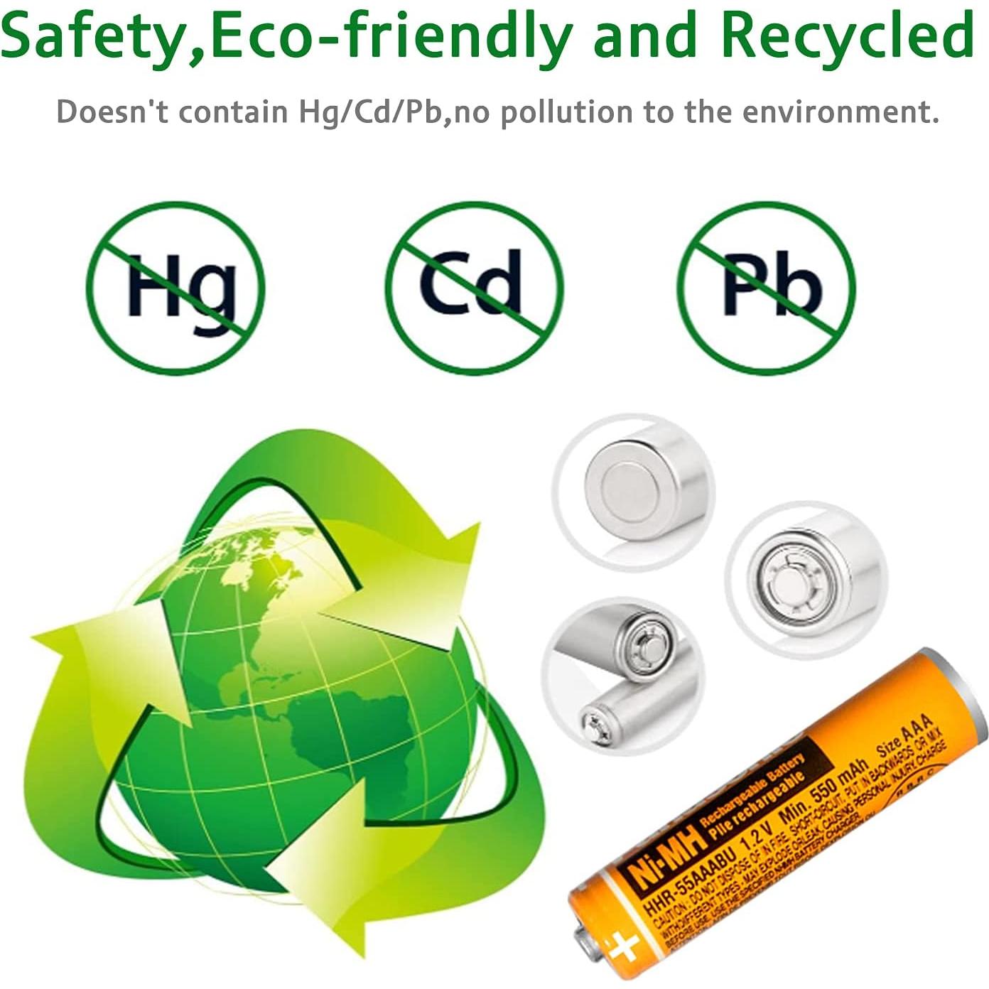 Paquete de 6 Baterías Recargables AAA NiMH 550mAh Panasonic