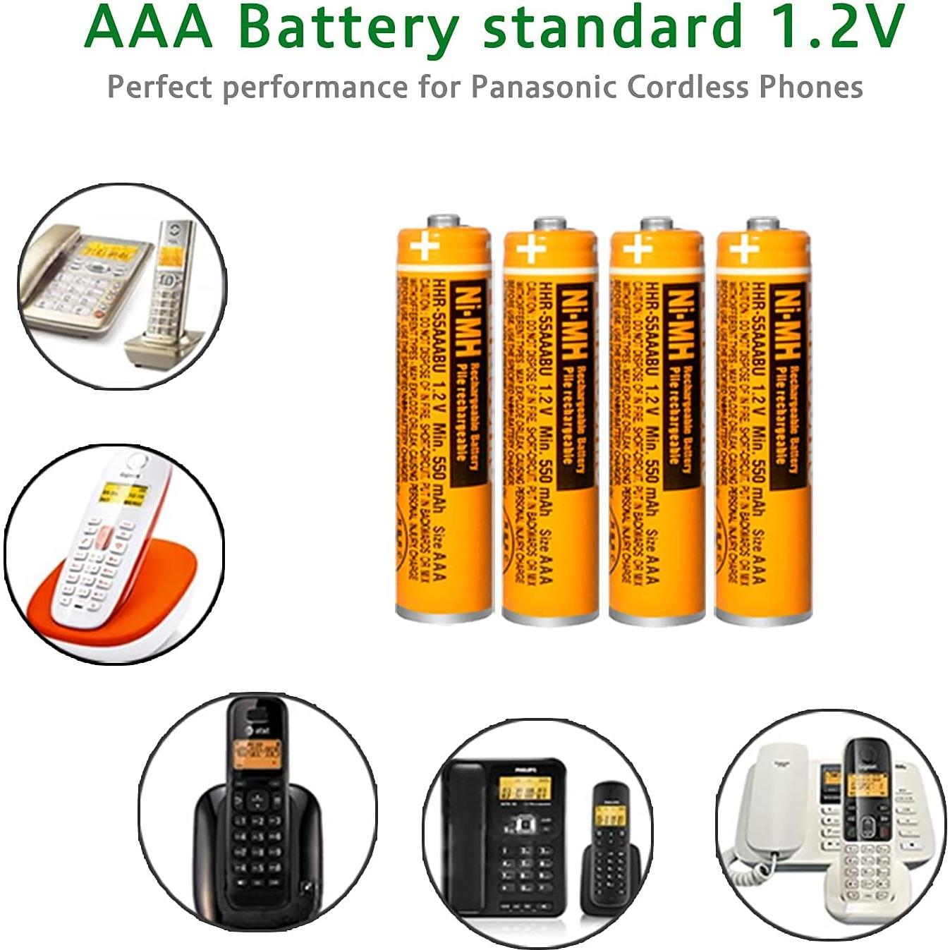 Paquete de 6 Baterías Recargables AAA NiMH 550mAh Panasonic