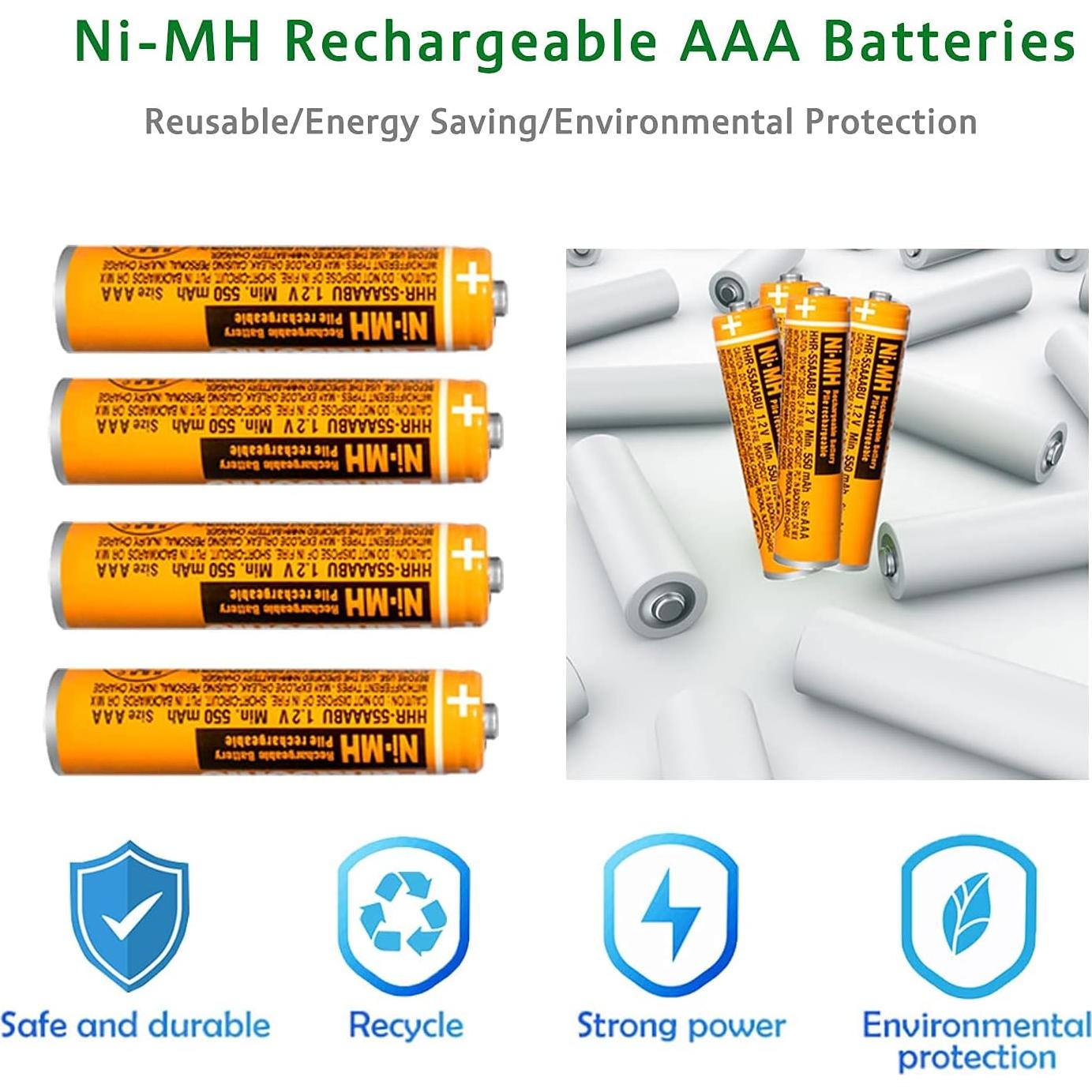 Paquete de 6 Baterías Recargables AAA NiMH 550mAh Panasonic