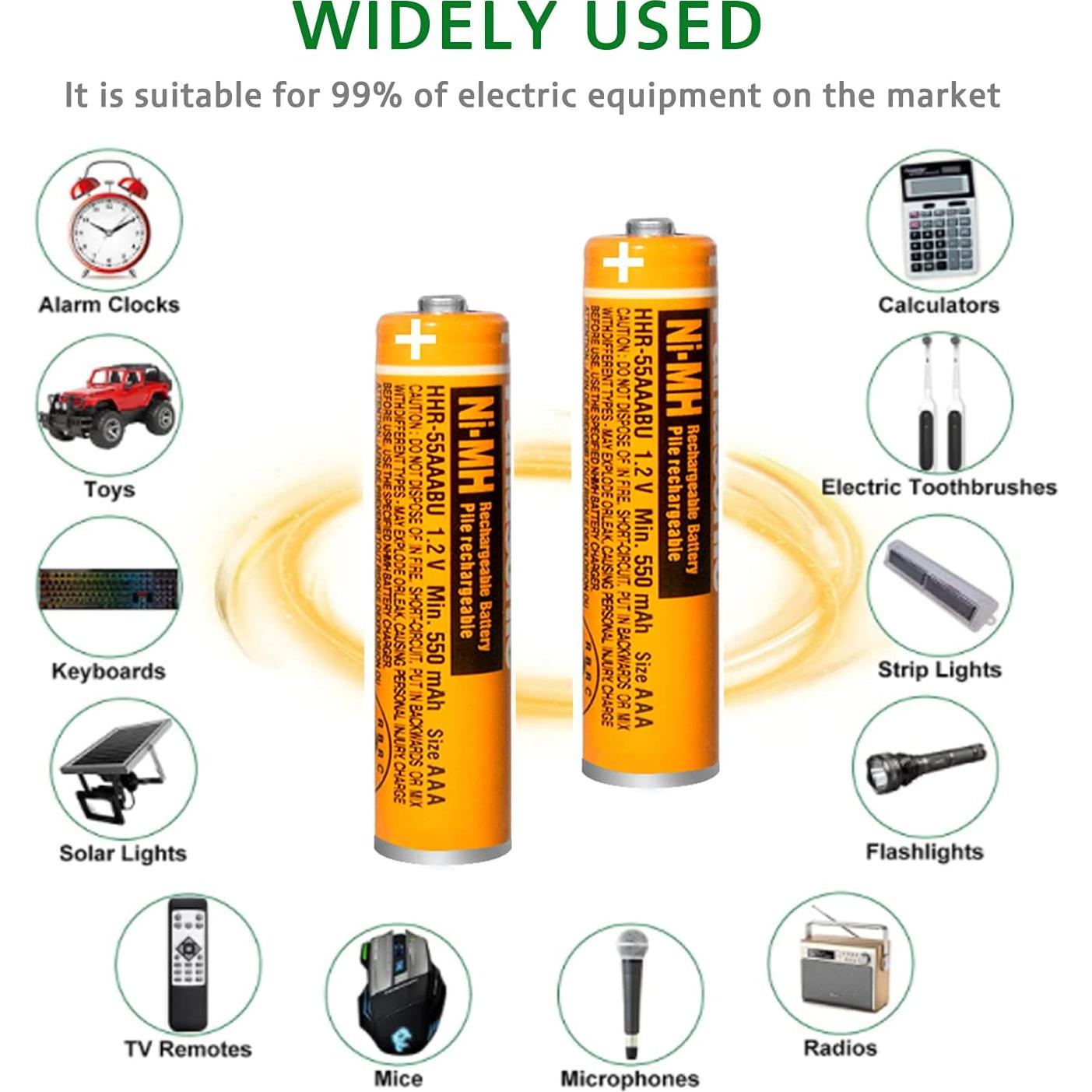 Paquete de 6 Baterías Recargables AAA NiMH 550mAh Panasonic