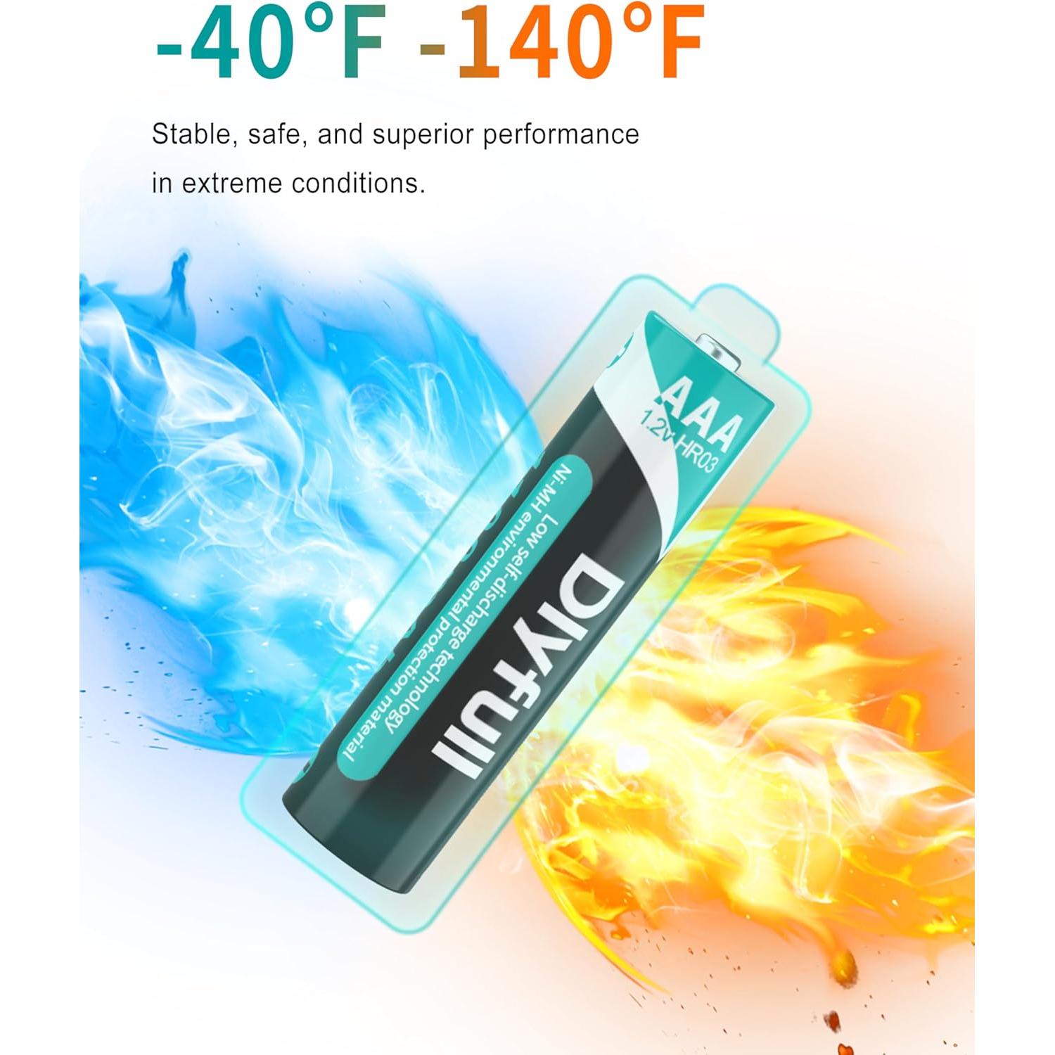 Dlyfull 16 Baterías AAA Recargables 1100mAh NiMH Precargadas