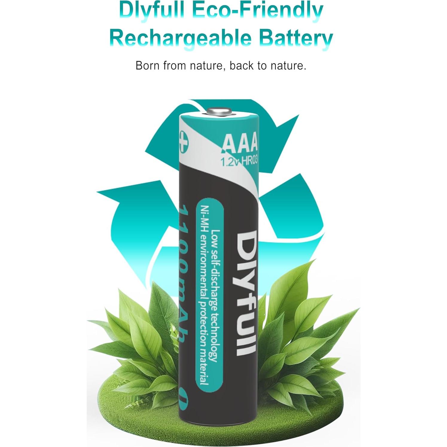 Dlyfull 16 Baterías AAA Recargables 1100mAh NiMH Precargadas