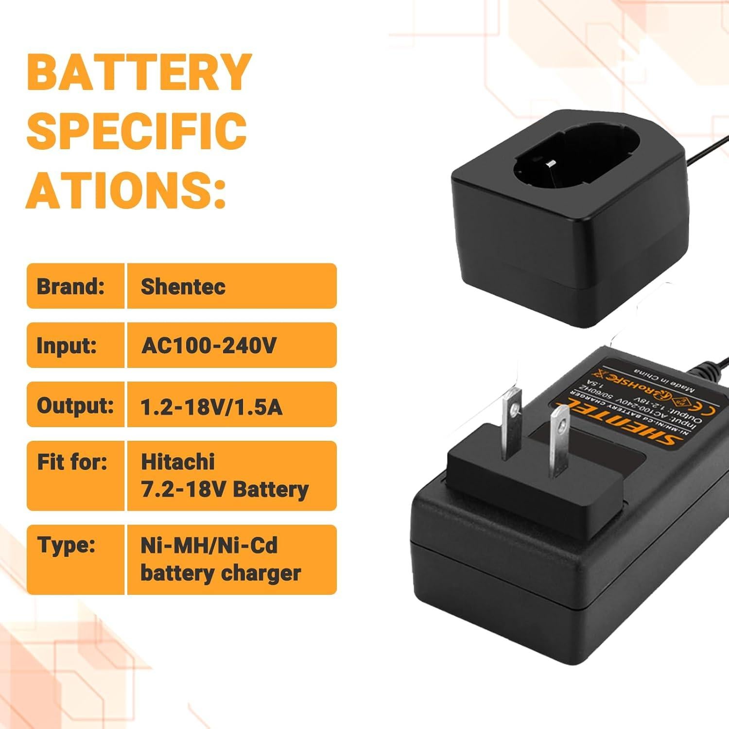 Cargador Shentec UC18YG 1.2V-18V Compatible con Baterías Hitachi