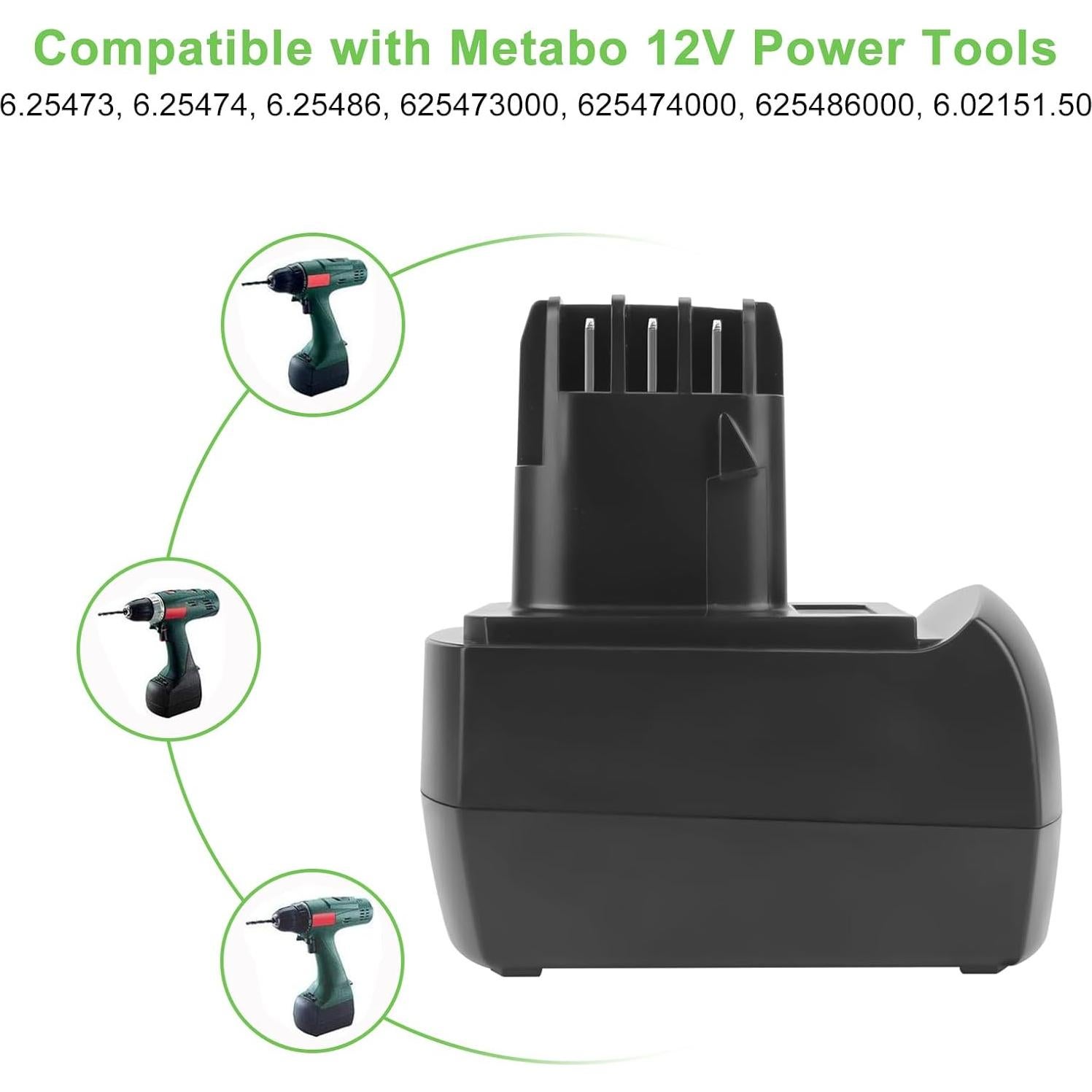 Batería recargable Ni-MH 12V 3.5Ah para Metabo BS12SP