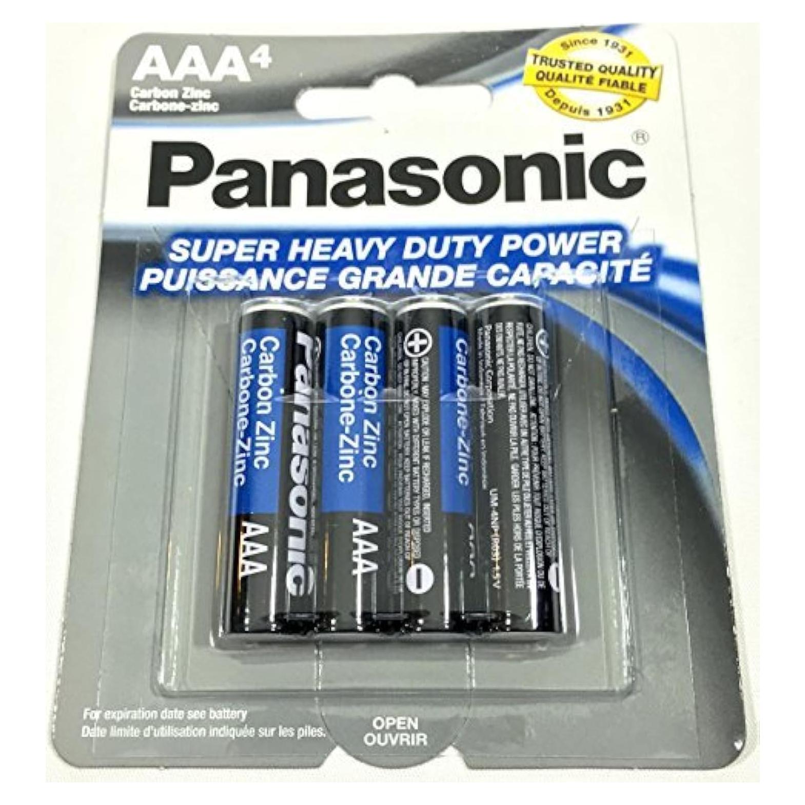 Baterías AAA Panasonic Super Heavy Duty Carbono Zinc 4 Piezas 1.5V