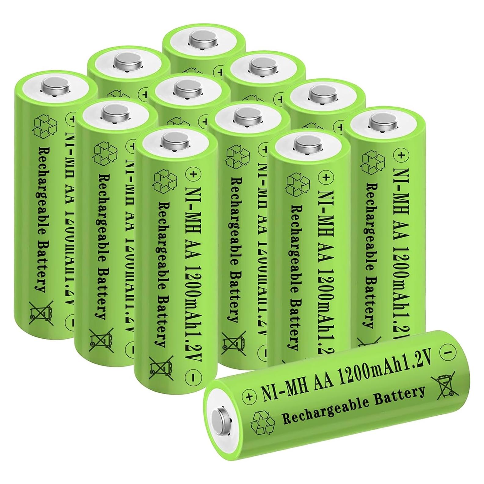 Baterías recargables AA Lombaour 1200mAh 12 unidades