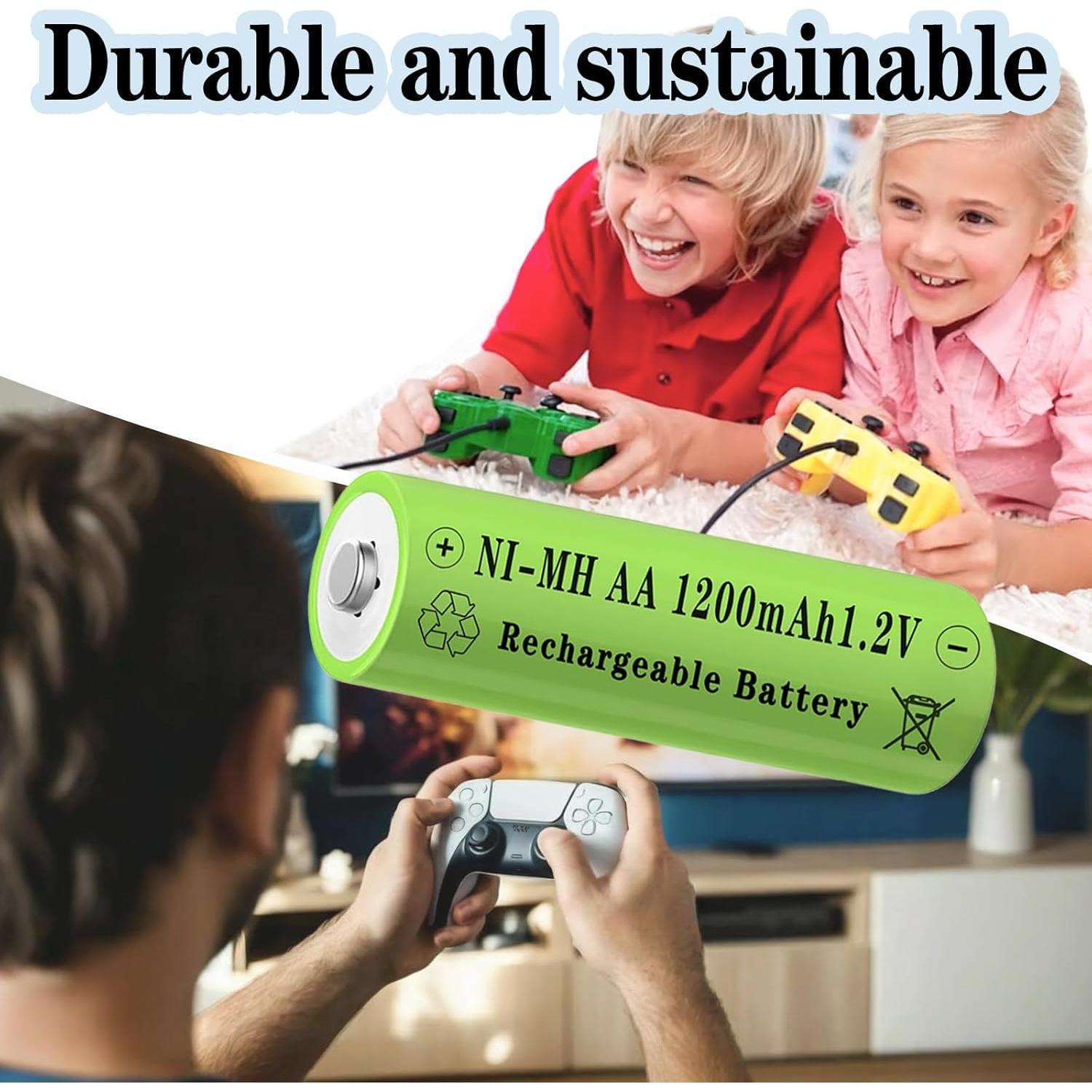 Baterías recargables AA Lombaour 1200mAh 12 unidades