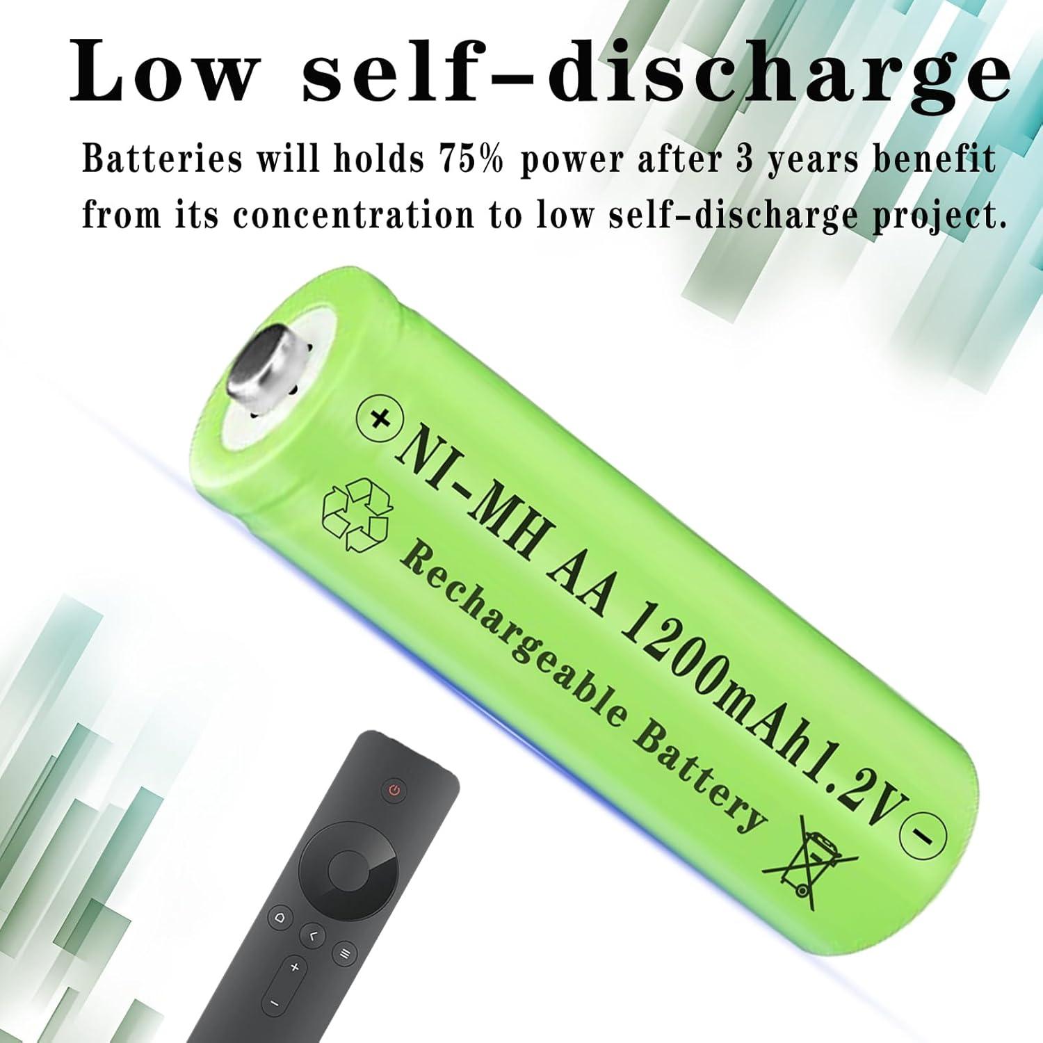 Baterías recargables AA Lombaour 1200mAh 12 unidades