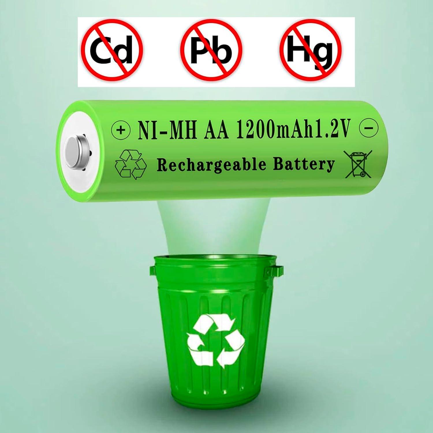 Baterías recargables AA Lombaour 1200mAh 12 unidades