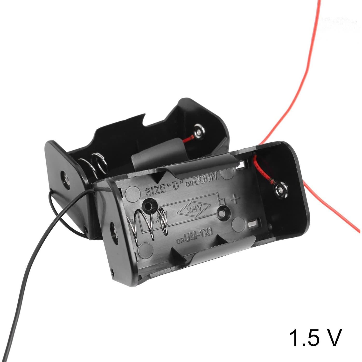 Soporte de Batería D 4PCS 1.5V LUORNG con Cables
