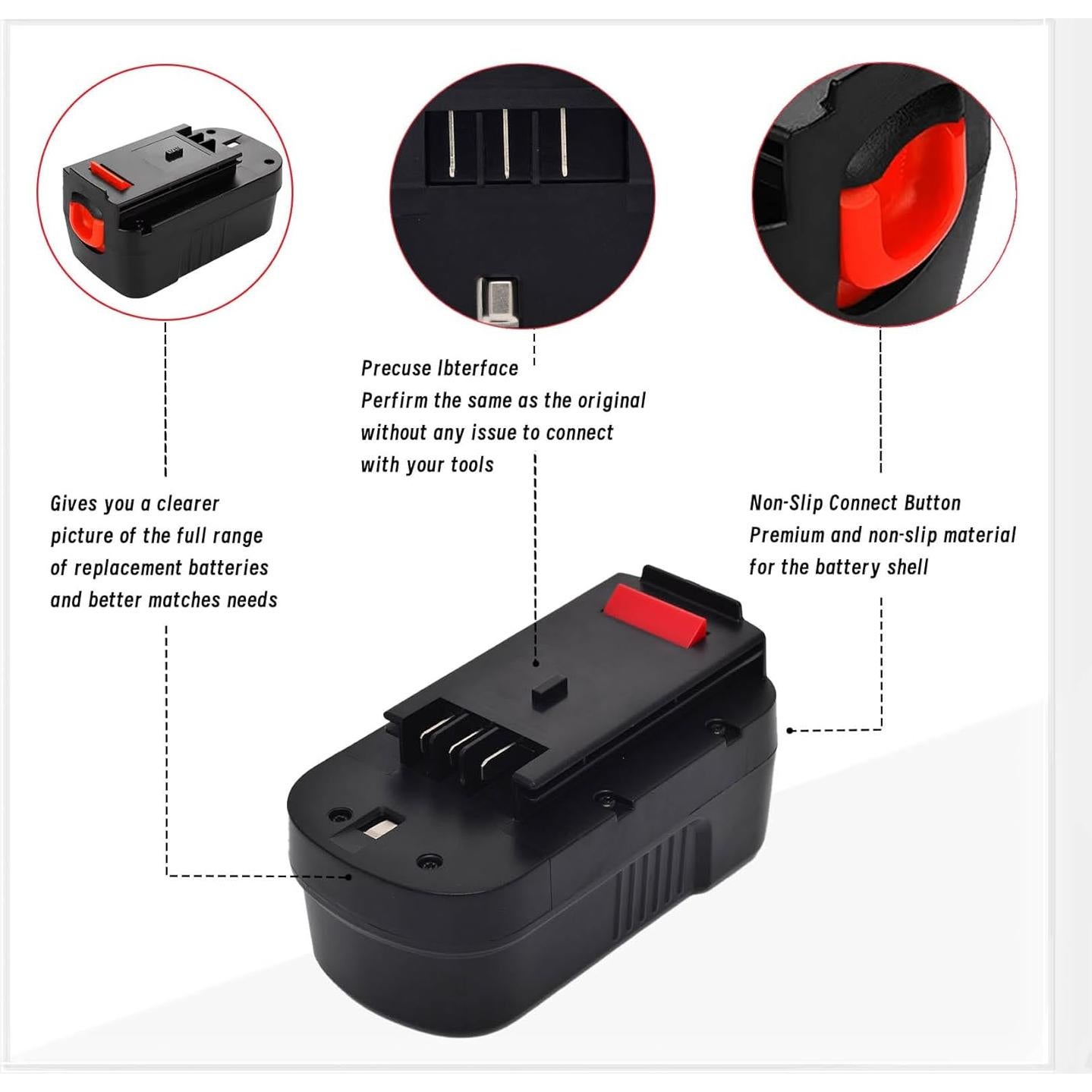 Batería de Reemplazo 18V Black and Decker 1.5Ah NiCd