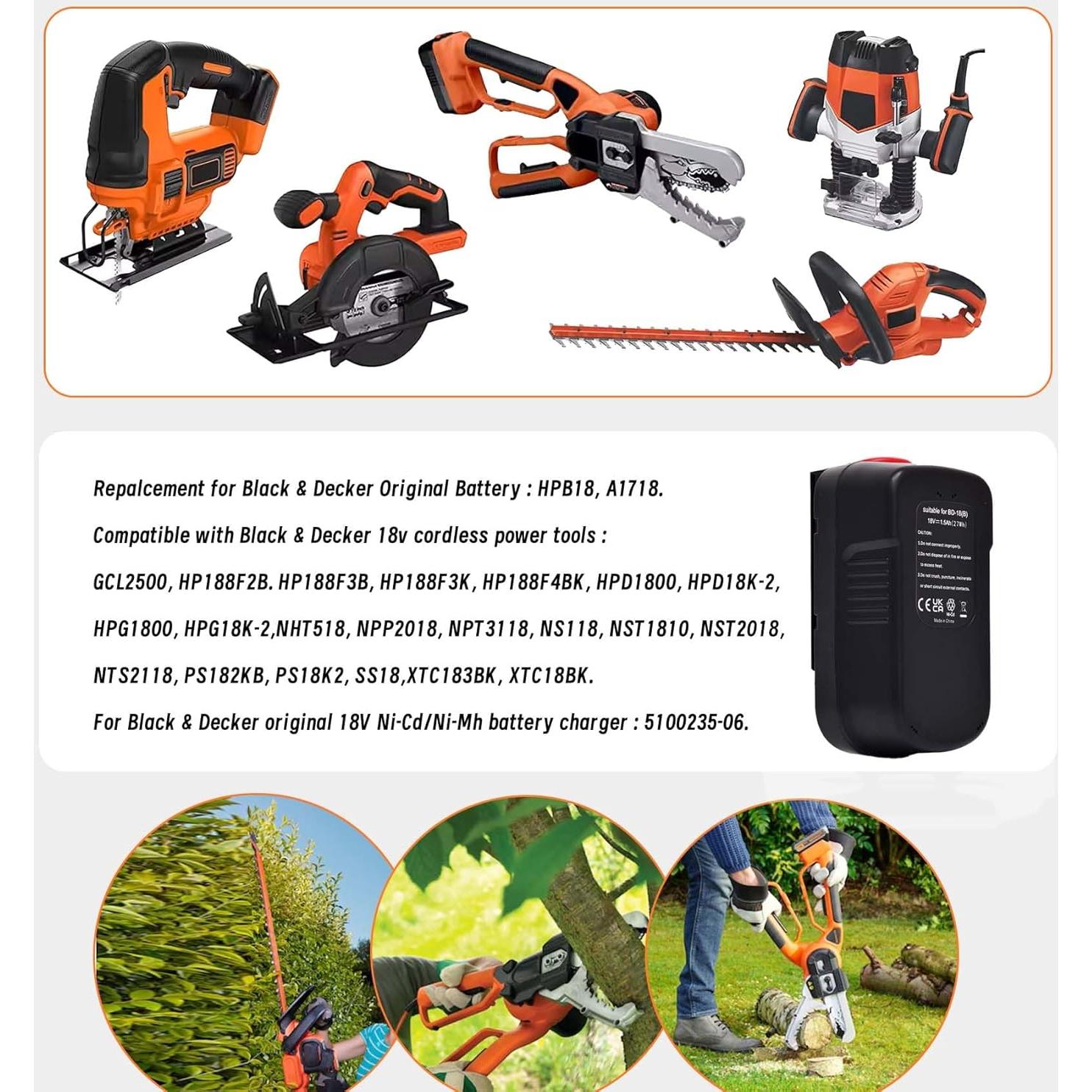 Batería de Reemplazo 18V Black and Decker 1.5Ah NiCd