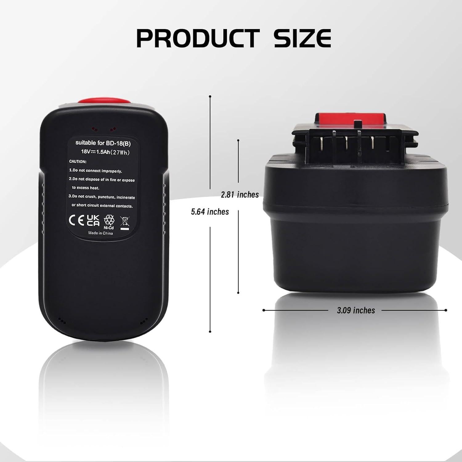 Batería de Reemplazo 18V Black and Decker 1.5Ah NiCd