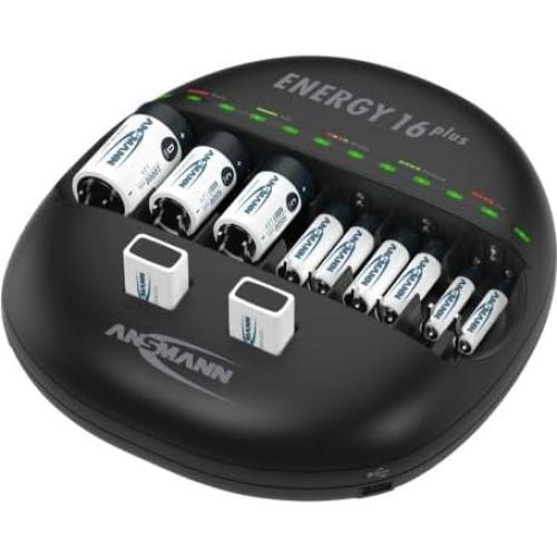 Cargador de Baterías Ansmann Energy 16 Plus + 8 Baterías AAA