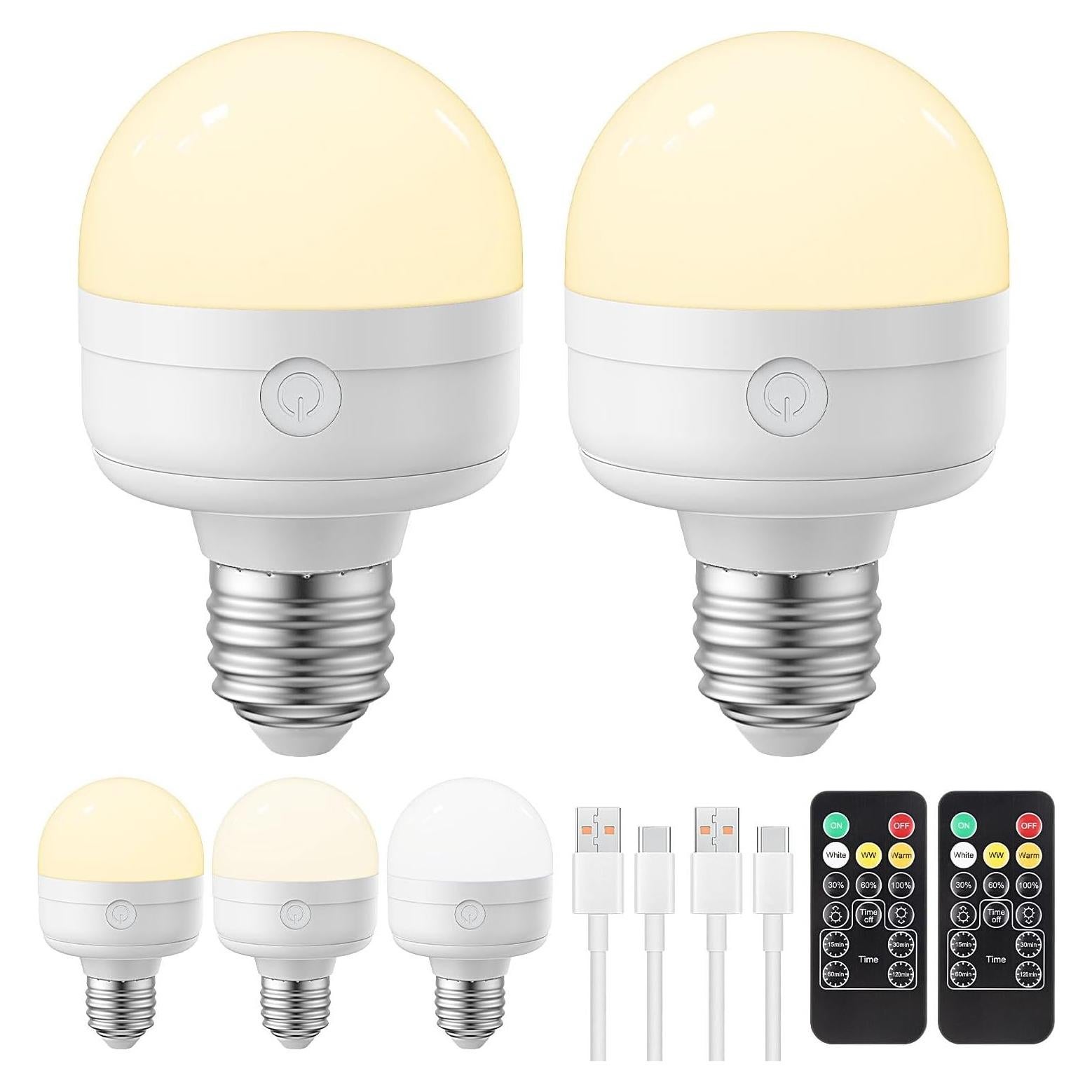 Bombilla LED Recargable E26 5W 350LM con Control Remoto