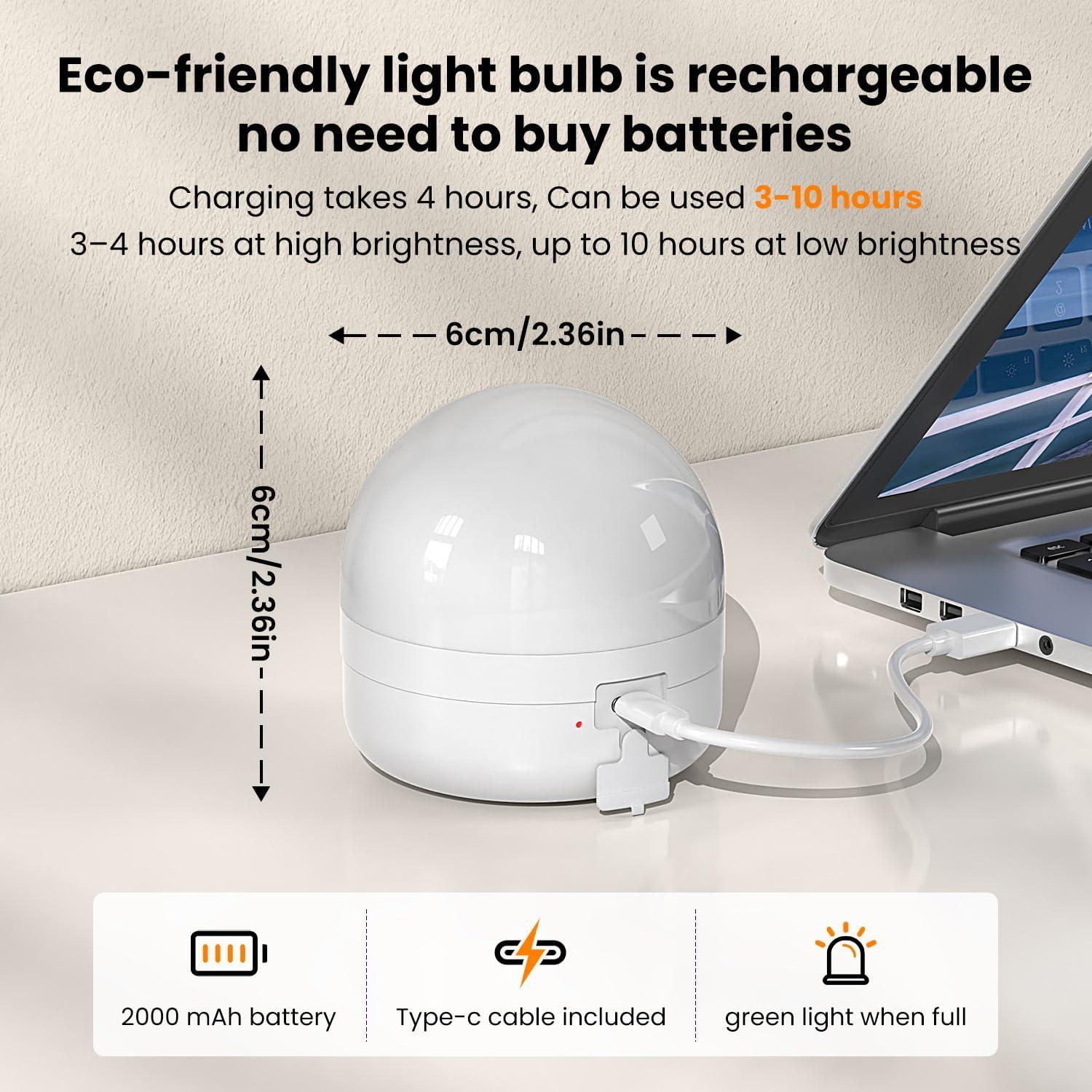 Bombilla LED Recargable E26 5W 350LM con Control Remoto