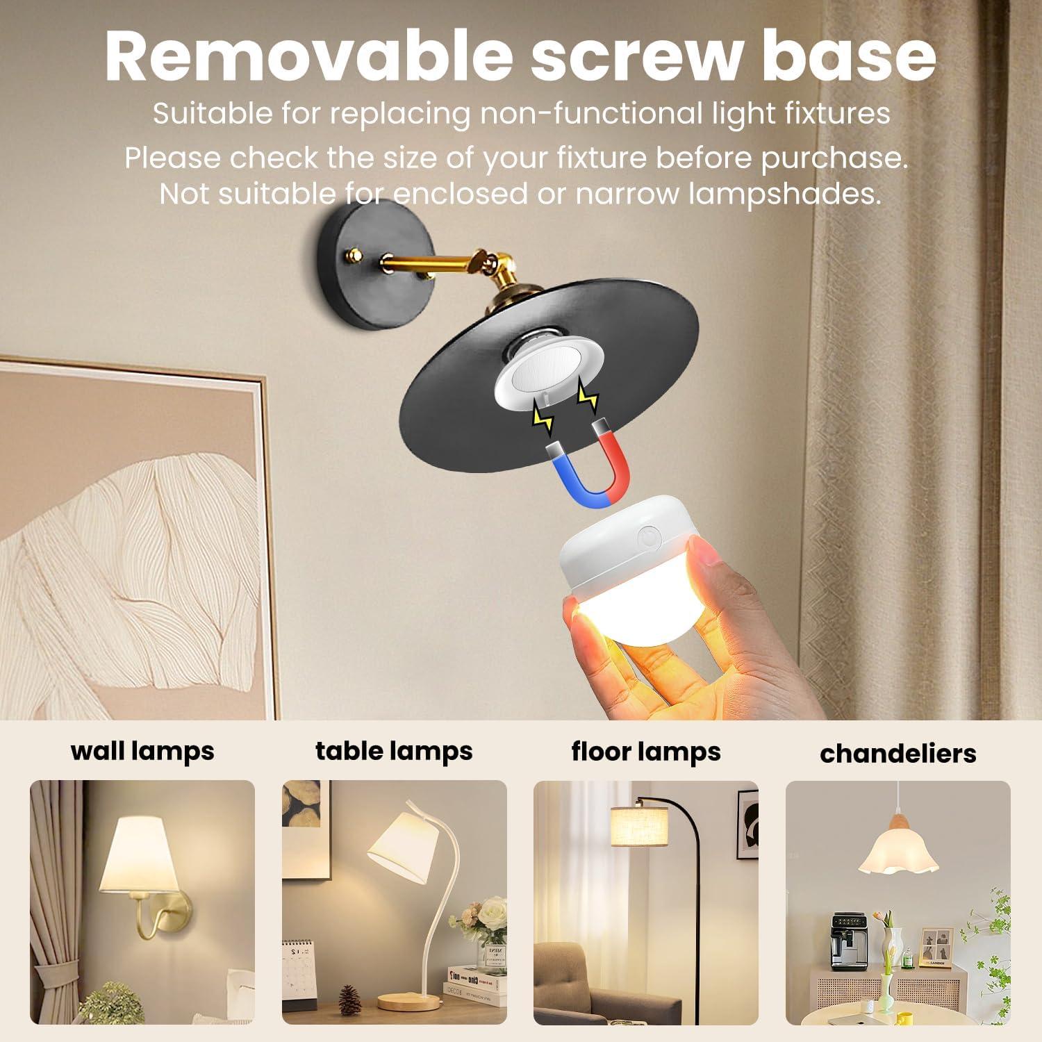 Bombilla LED Recargable E26 5W 350LM con Control Remoto