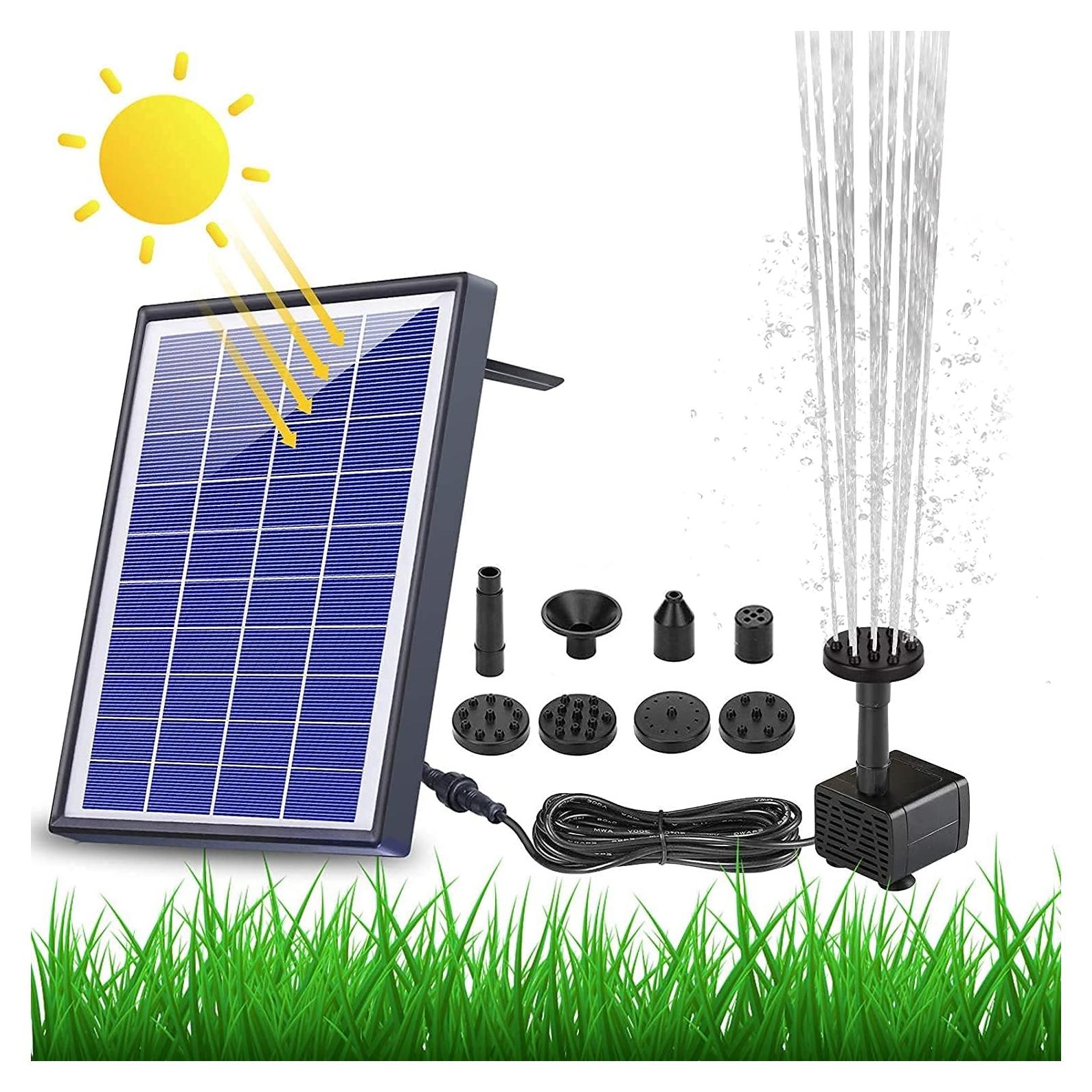 Fuente de Agua Solar AISITIN 6.5W con Batería 1500mAh