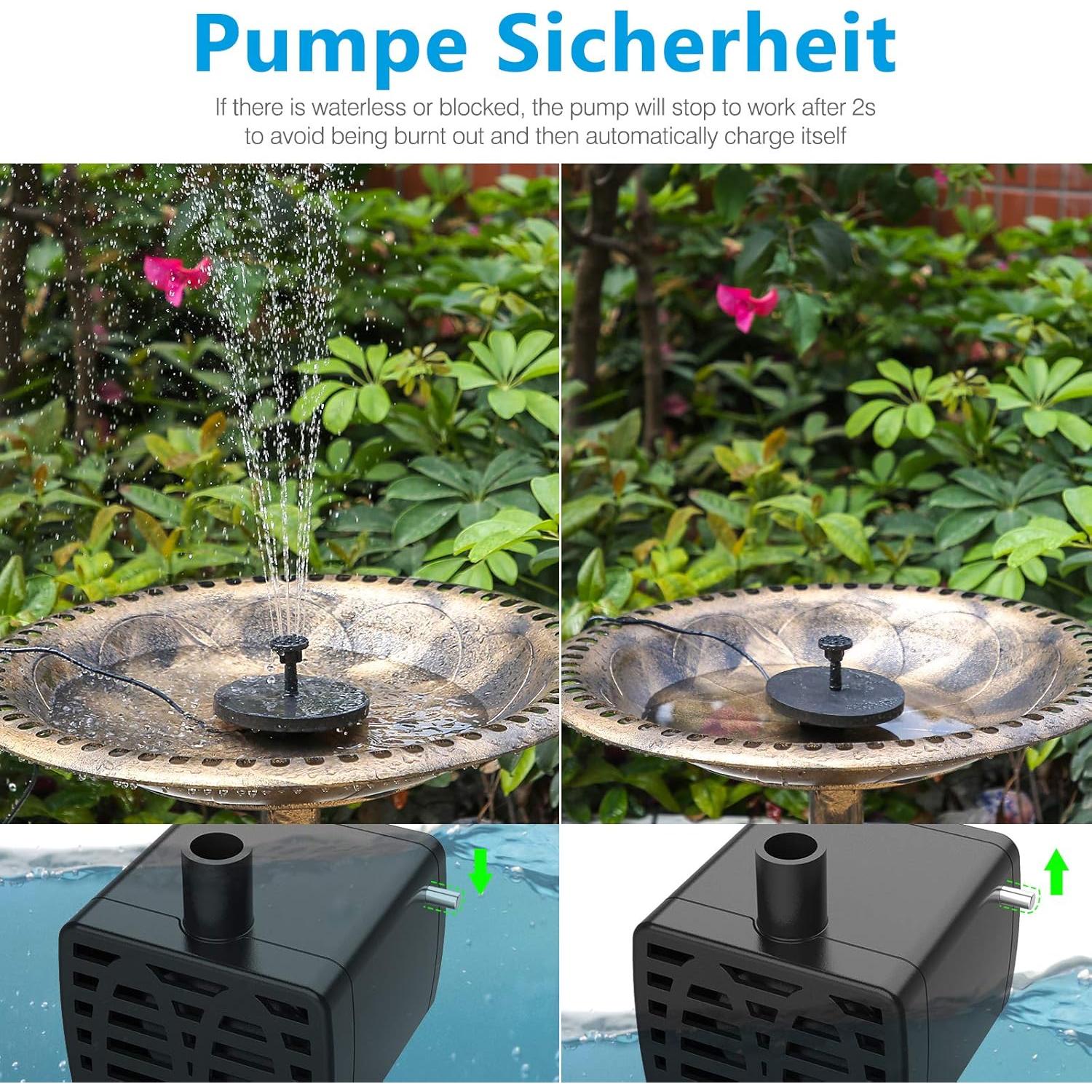 Fuente de Agua Solar AISITIN 6.5W con Batería 1500mAh