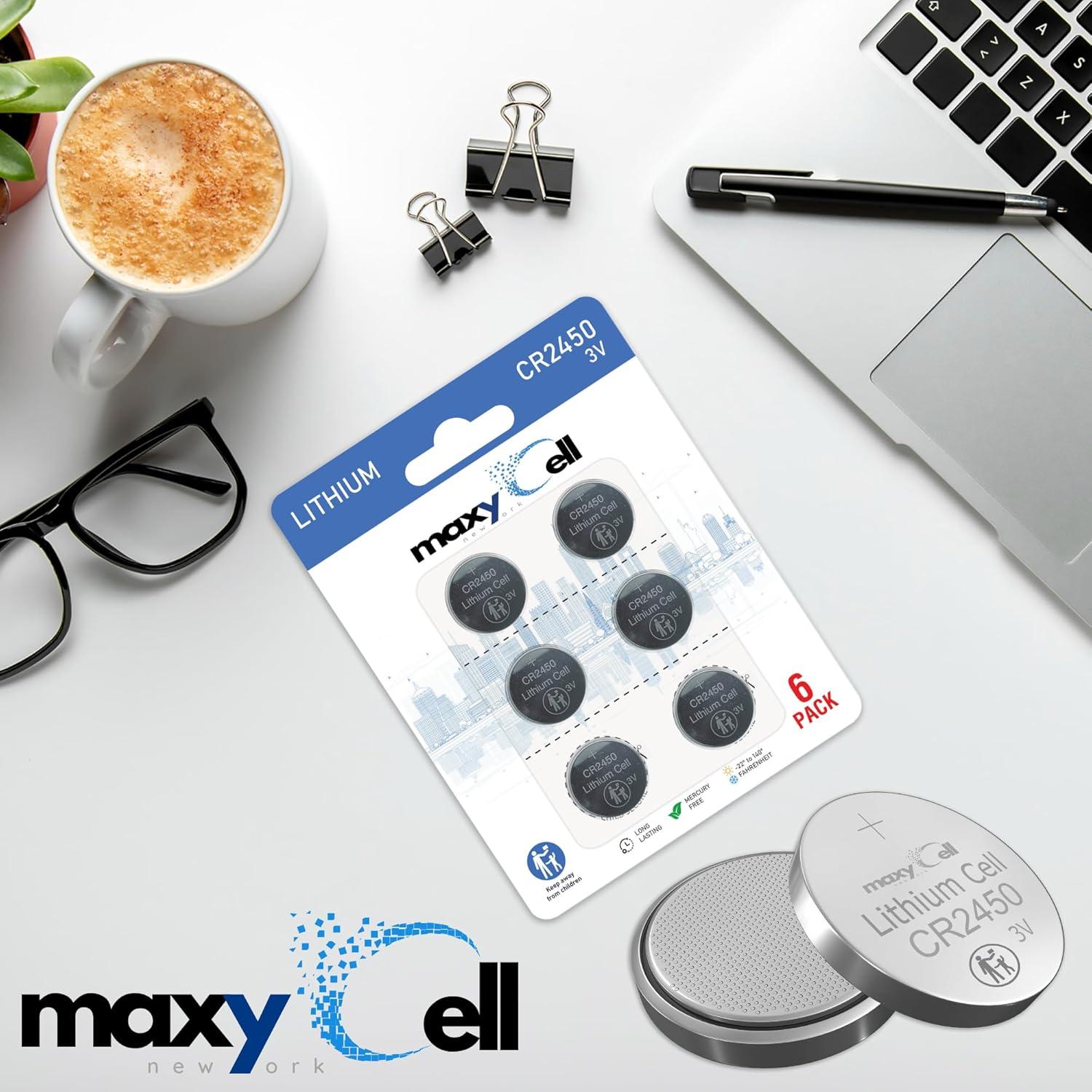 Batería de Litio CR2450 MaxyCell 3V - 6 Paquete