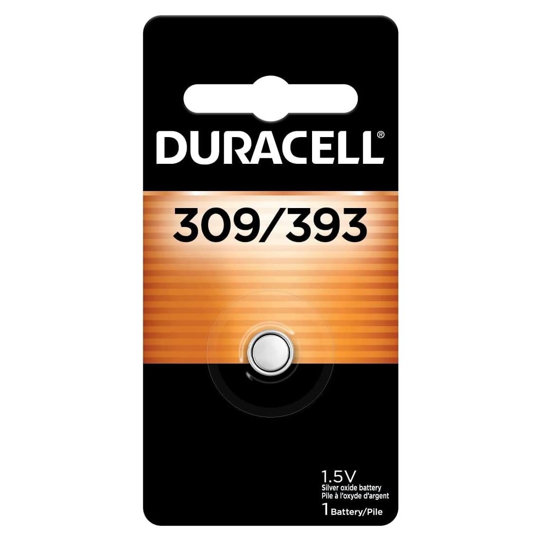 Batería de botón Duracell 309/393 óxido de plata 1.5V