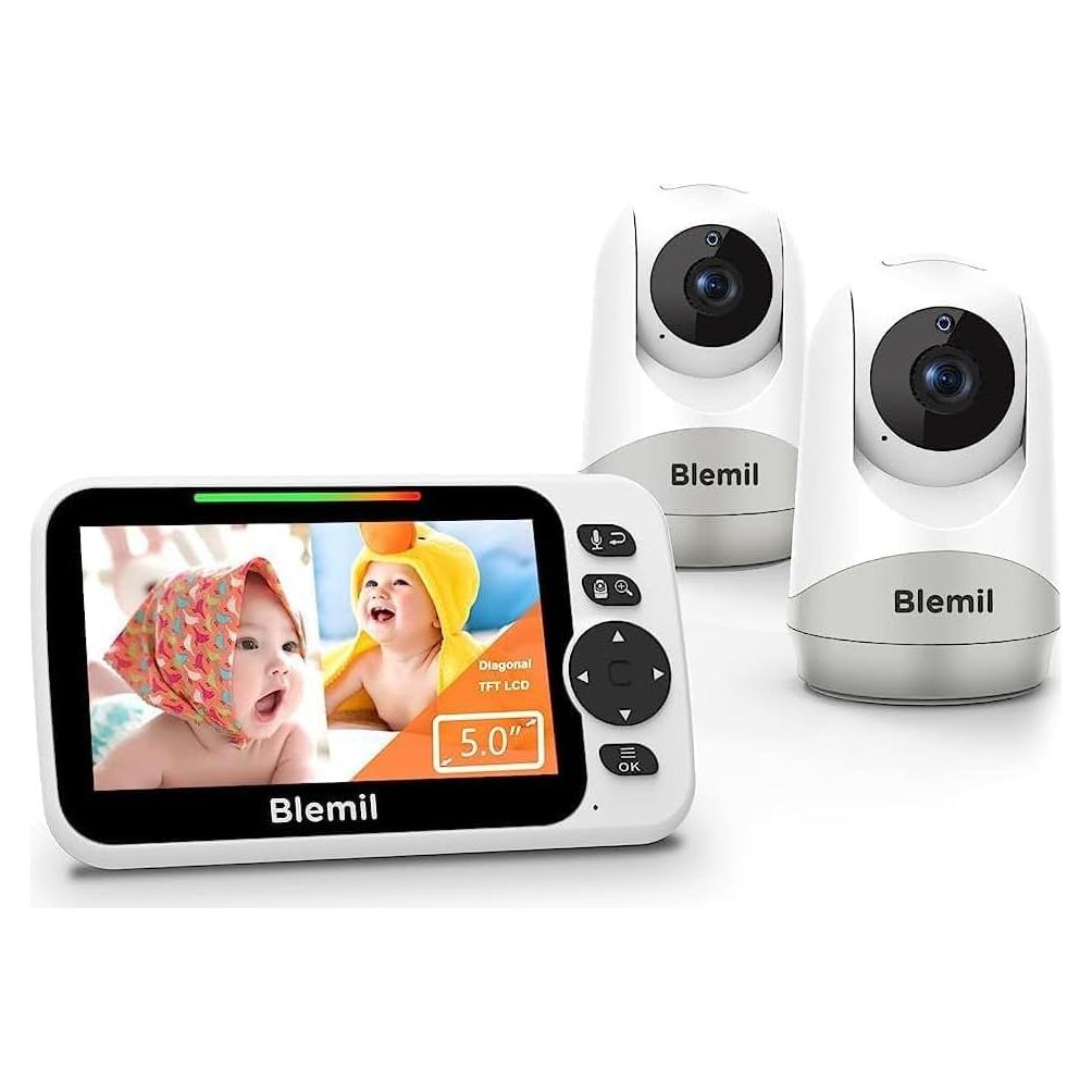 Monitor para Bebés Blemil BL9052-2 con 2 Cámaras y Audio