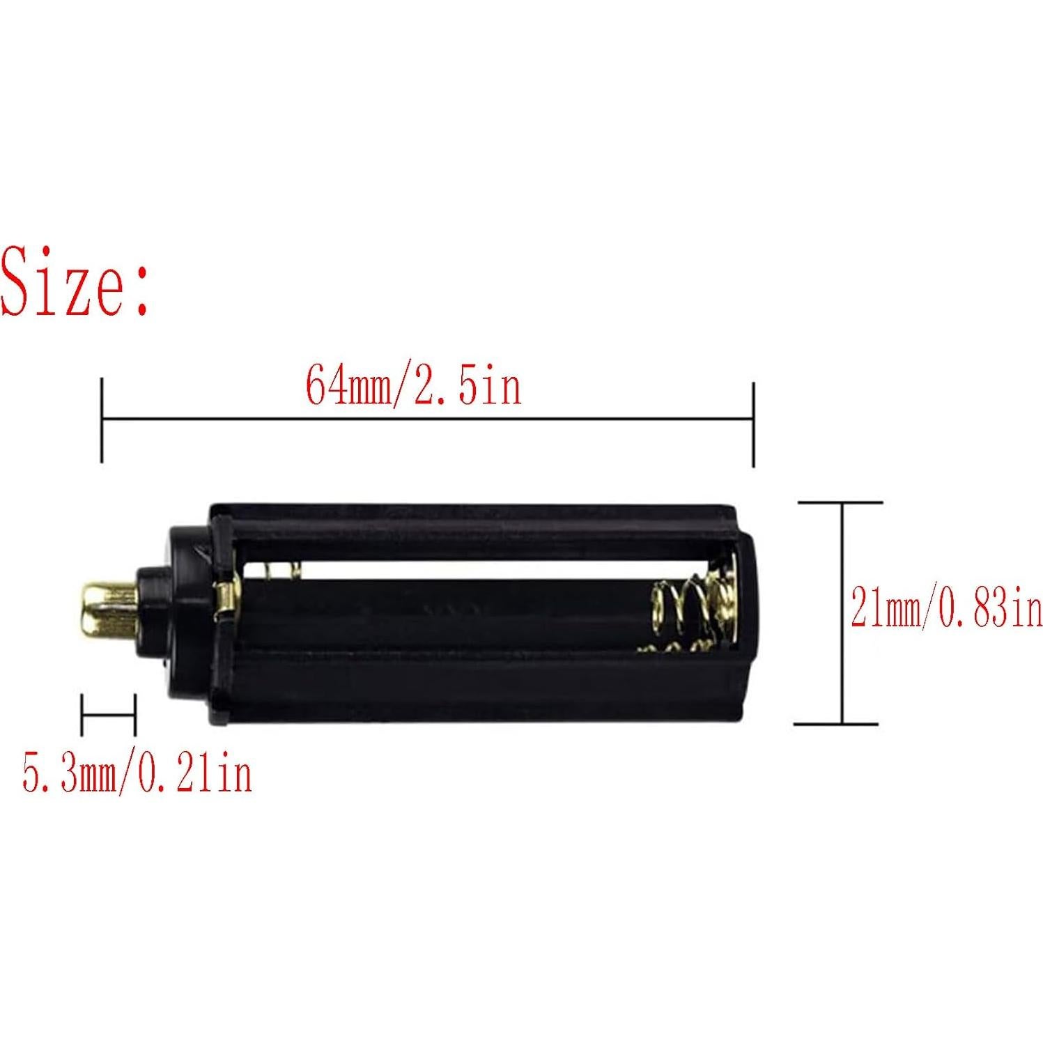 Soporte de Batería Cilíndrica 3 x AAA Priaolker Negro
